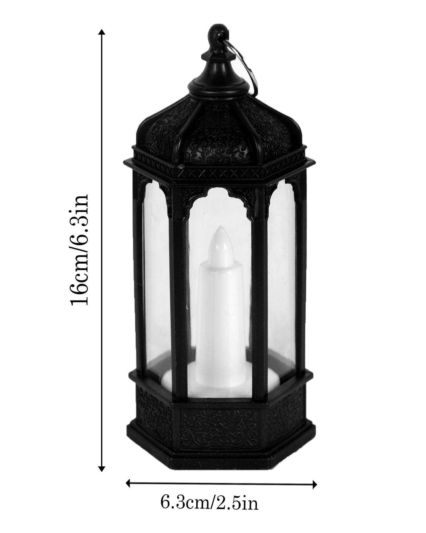 2 pcs Flameless and Smokeless Acrylic Antique LED Lantern Hurricane Lamp and Wall Hanging Led Candle Light for Home,Living Room for Diwali Decorations, Candle lantern, Black