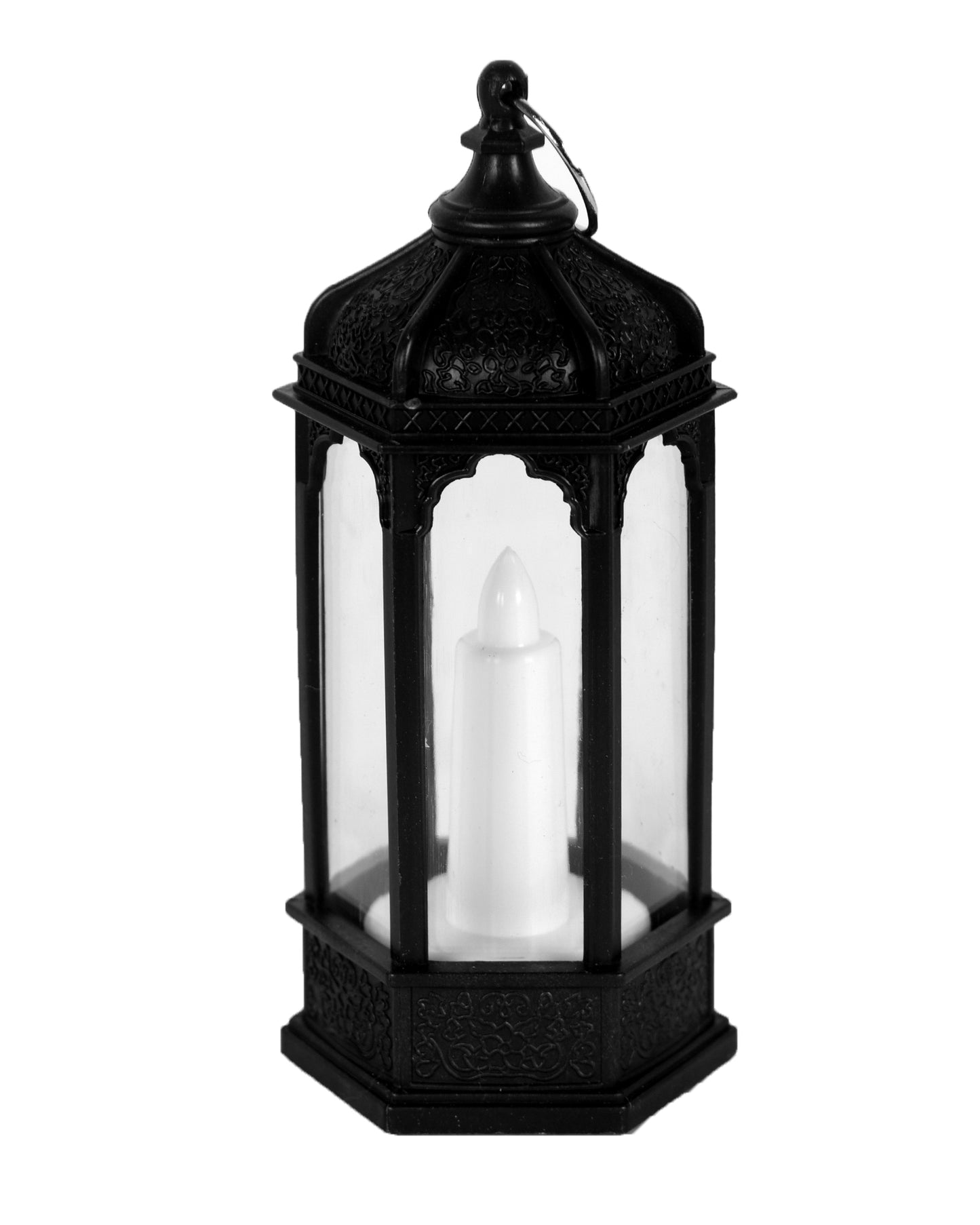 2 pcs Flameless and Smokeless Acrylic Antique LED Lantern Hurricane Lamp and Wall Hanging Led Candle Light for Home,Living Room for Diwali Decorations, Candle lantern, Black