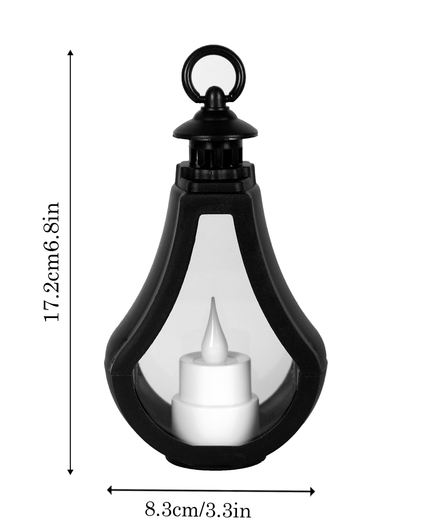 2 pcs Flameless and Smokeless Acrylic Antique LED Lantern Hurricane Lamp and Wall Hanging Led Candle Light for Home,Living Room for Diwali Decorations, Drop lantern, Black