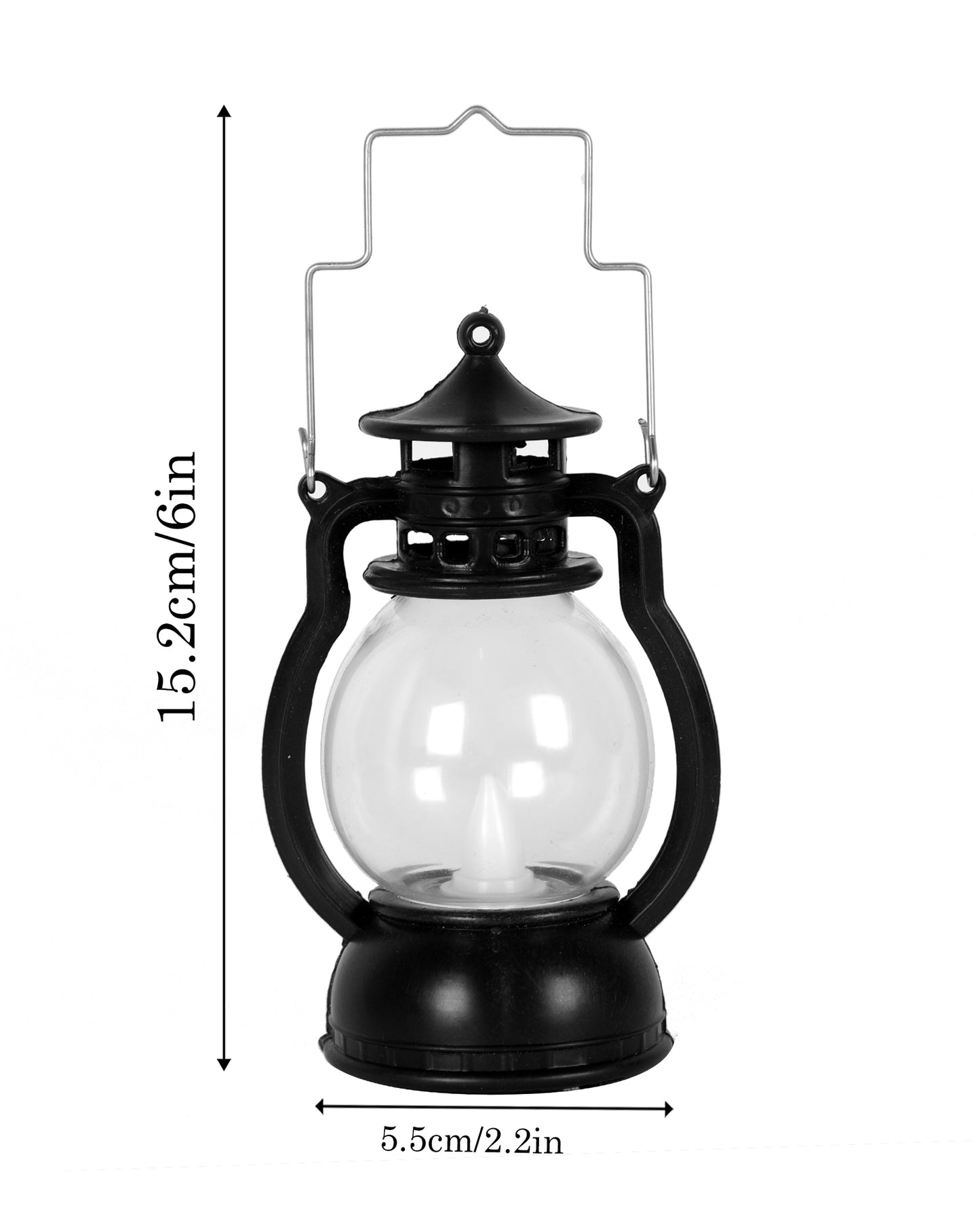 2 pcs Flameless and Smokeless Acrylic Antique LED Lantern Hurricane Lamp and Wall Hanging Led Candle Light for Home,Living Room for Diwali Decorations, Oil lantern, Black & White