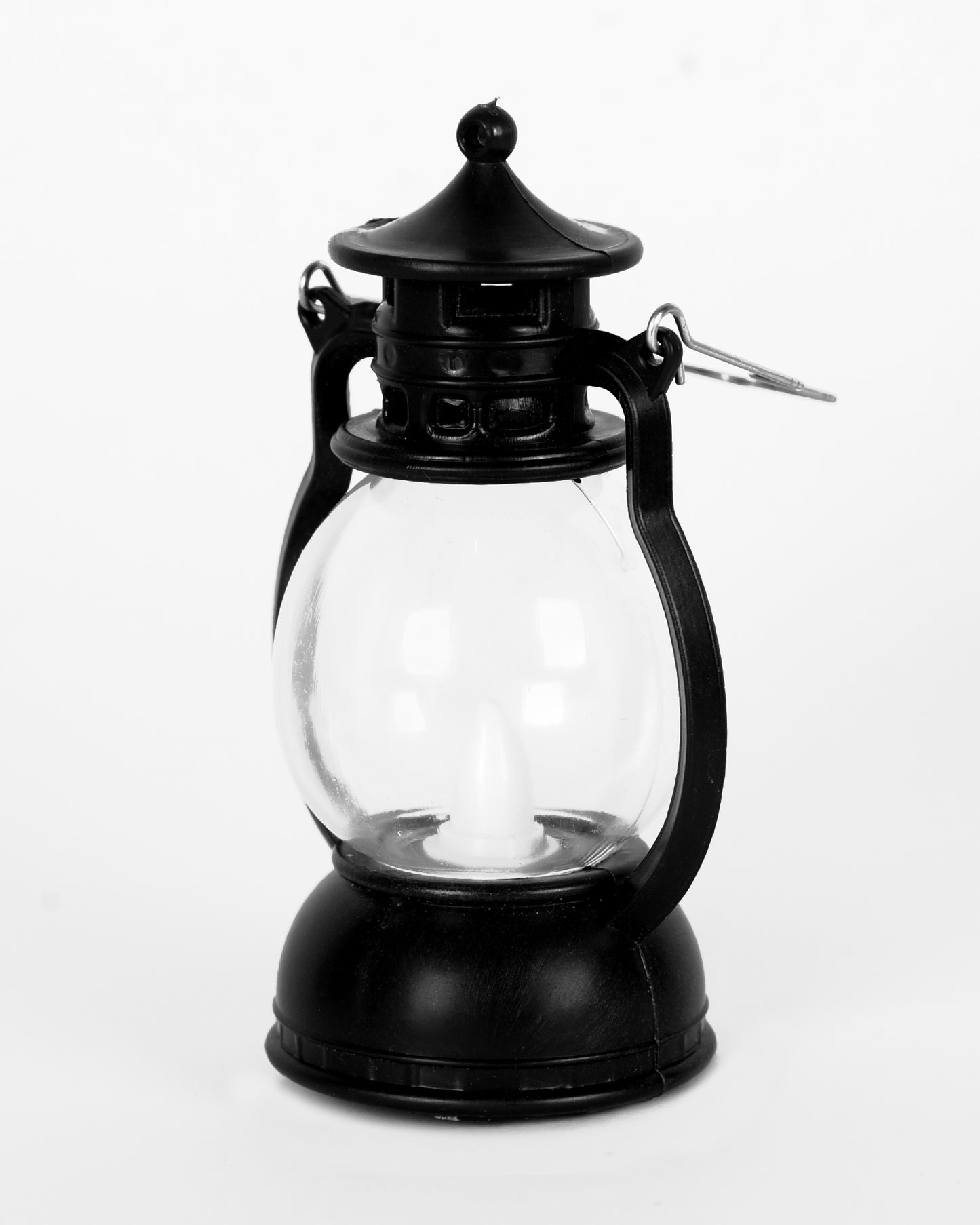 2 pcs Flameless and Smokeless Acrylic Antique LED Lantern Hurricane Lamp and Wall Hanging Led Candle Light for Home,Living Room for Diwali Decorations, Oil lantern, Black & White