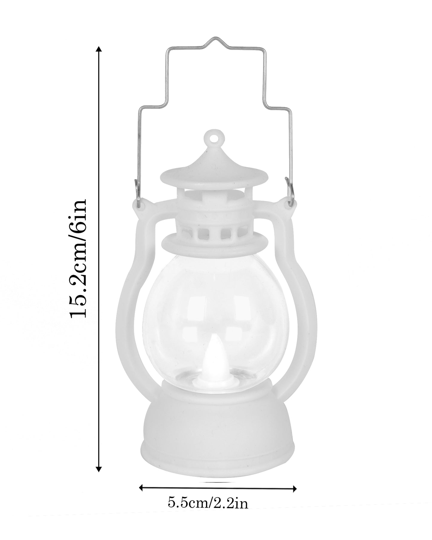 2 pcs Flameless and Smokeless Acrylic Antique LED Lantern Hurricane Lamp and Wall Hanging Led Candle Light for Home,Living Room for Diwali Decorations, Oil lantern, Black & White