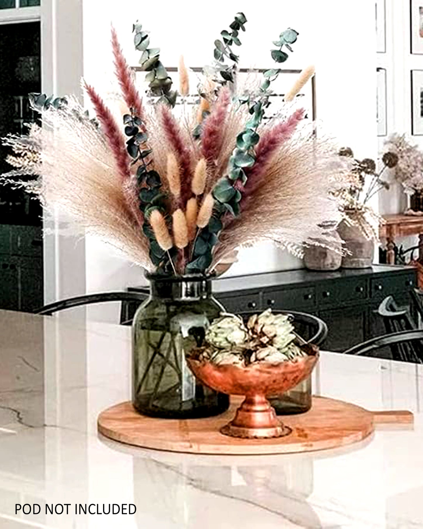 Mixed Dried Pampas Natural Grass Decor DIY Boho Natural Dried Flowers Eucalyptus Decor Dry Dried Plants Bouquet for Vase Home Floral Arrangements Decorations for Home Wedding 50, 70 & 100, Pcs