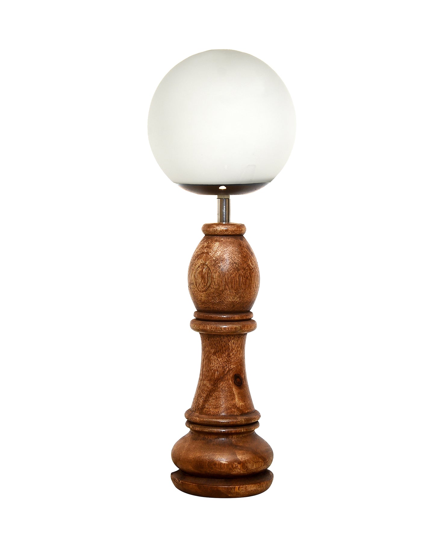 Chess Decorative Bedside Table Desk Lamp White Frost Shade for Décor, Accent Light, Gameroom, Kids', Living Room, Bedroom, Handmade Wooden, Pawn Horse Bishop Rook Queen King