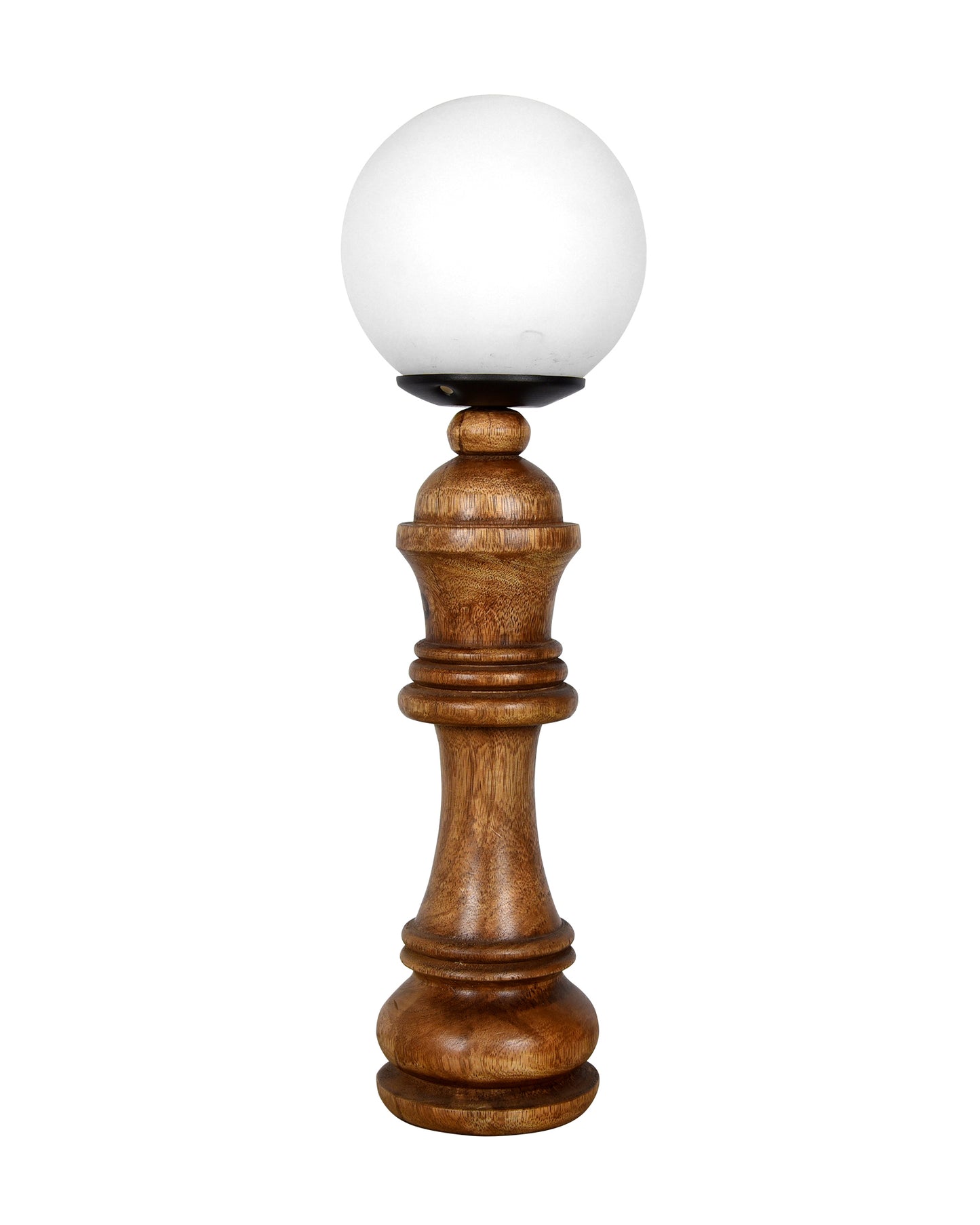 Chess Decorative Bedside Table Desk Lamp White Frost Shade for Décor, Accent Light, Gameroom, Kids', Living Room, Bedroom, Handmade Wooden, Pawn Horse Bishop Rook Queen King