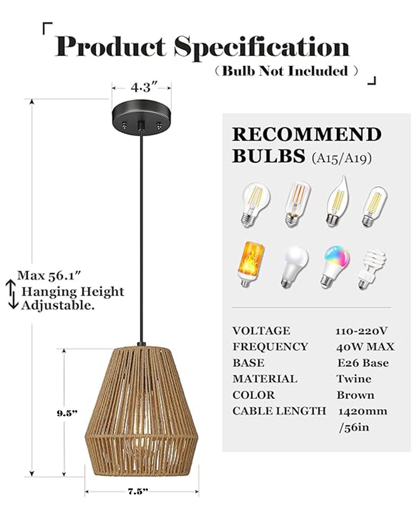 Rattan Light Fixtures Ceiling Light, Handmade Woven Cage Boho Light Fixture 11" Semi Flush Mount Light Fixture Coastal Ceiling Light for Hallway Kitchen Entryway Farmhouse Living Room