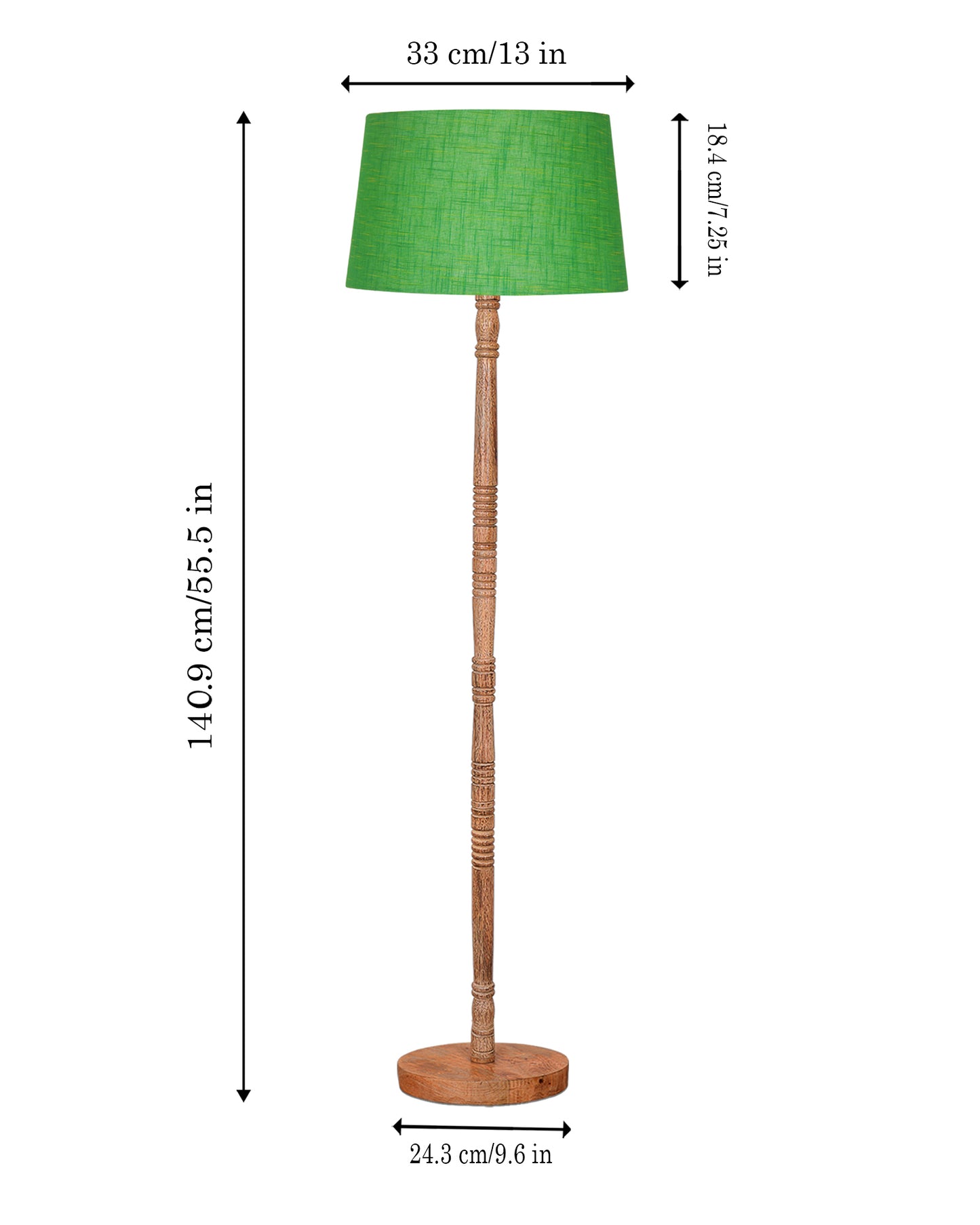Mid Century Modern Floor Lamp,Hand turned Floor Lamp Wood for Living Room,Stand Lamp with Fabric Lampshade for Bedroom, Study Room and Office, Jute