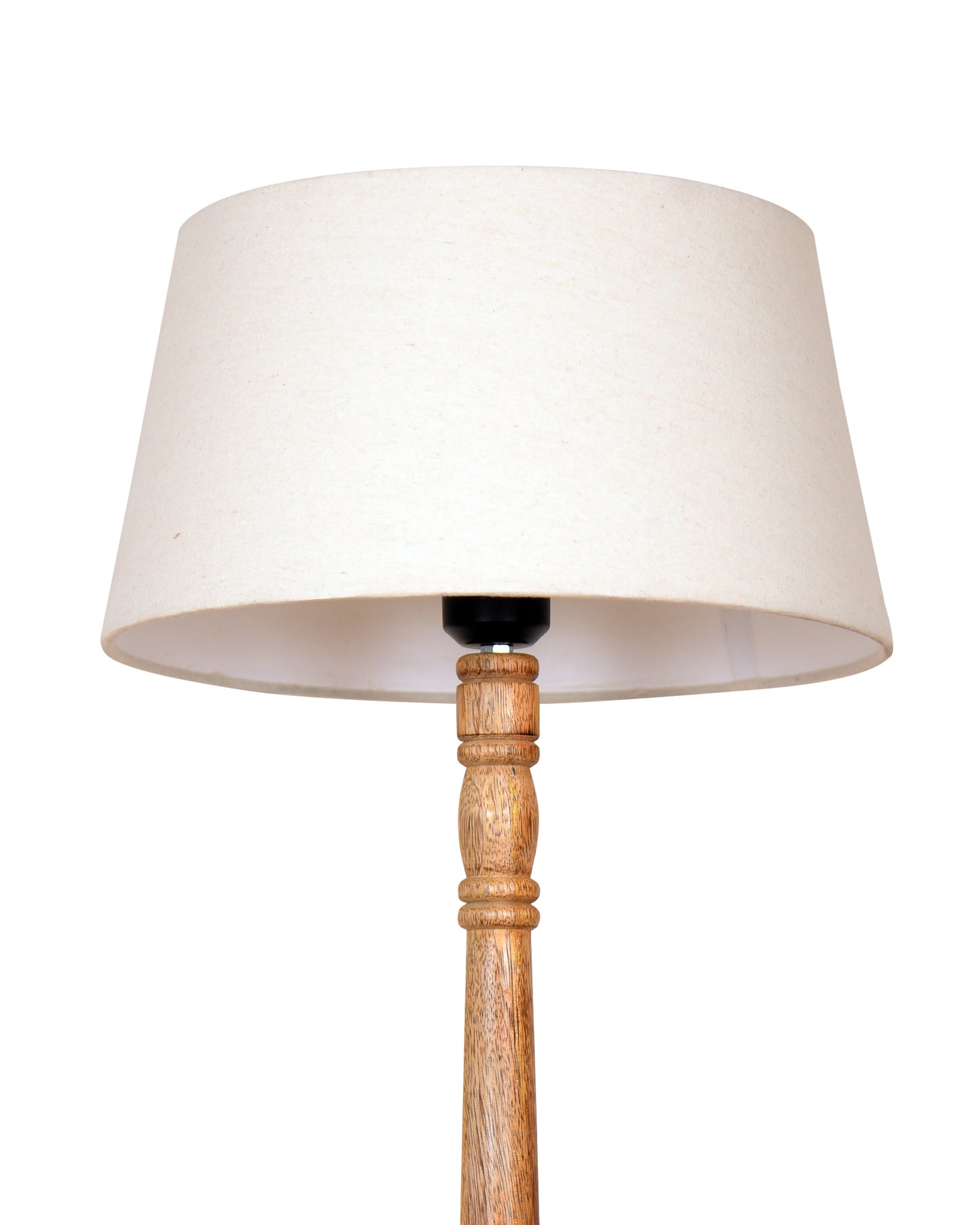 Mid Century Modern Floor Lamp,Hand turned Floor Lamp Wood for Living Room,Stand Lamp with Fabric Lampshade for Bedroom, Study Room and Office, Jute