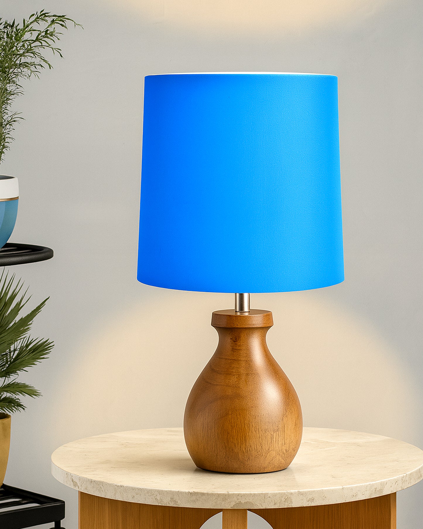 Mini Farmhouse Wooden Dowel Pot Table Lamp Dome Vintage Small Lamps Decorative for Small Spaces Bedside Lamps Suitable for Nightstand Children's Room or University Dormitory, Green