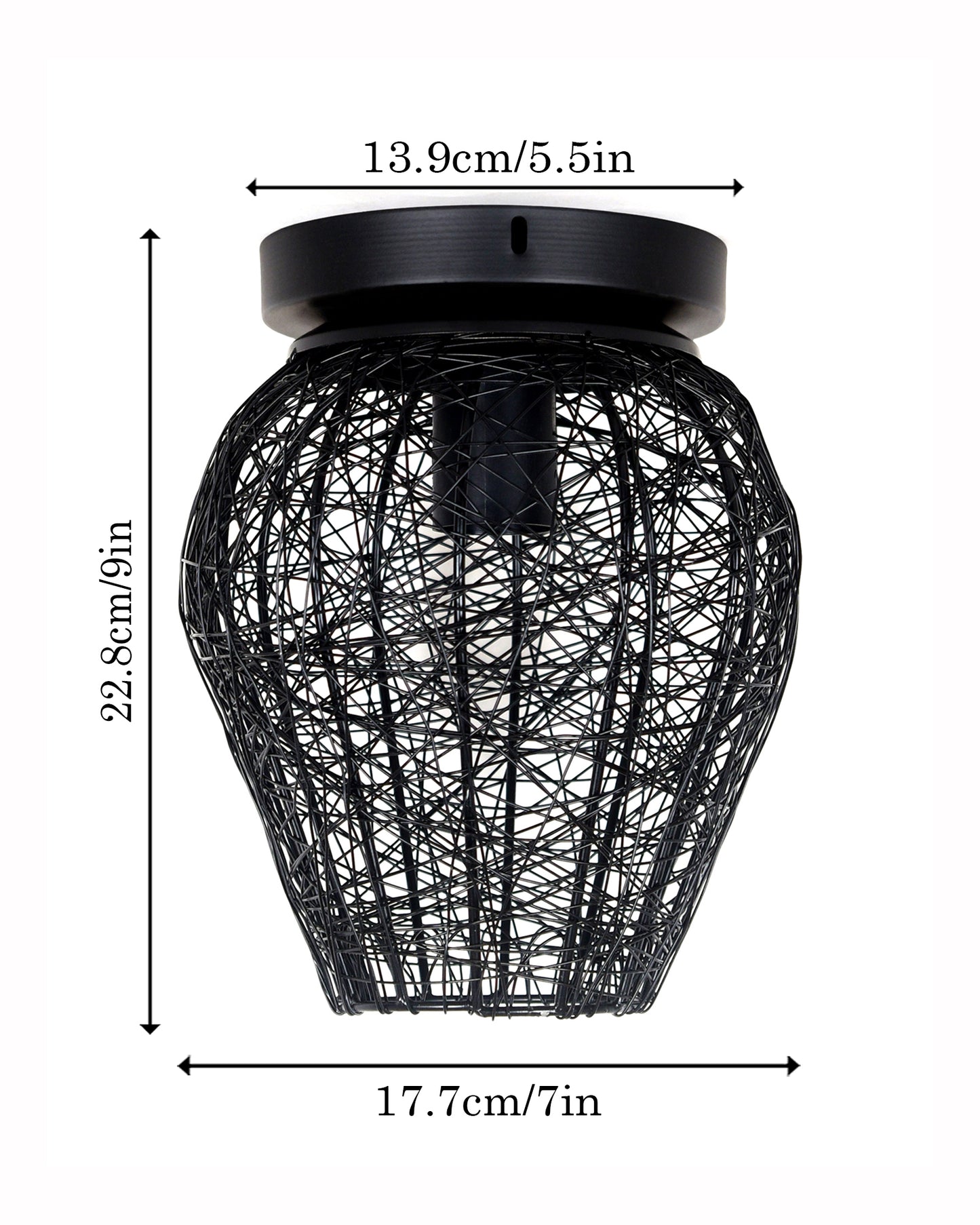 Modern Farmhouse Semi Flush Mount Ceiling Light Black Hallway Light Fixture Ceiling Hung, Antique Golden, Black Cone Shade