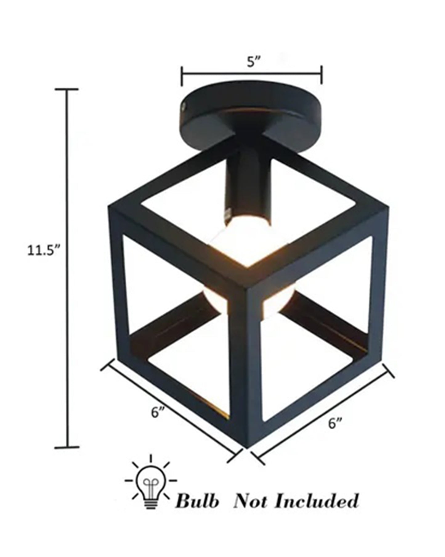 Modern Farmhouse Semi Flush Mount Ceiling Light Black Hallway Light Fixture Ceiling Hung, Antique Golden, Black Cone Shade