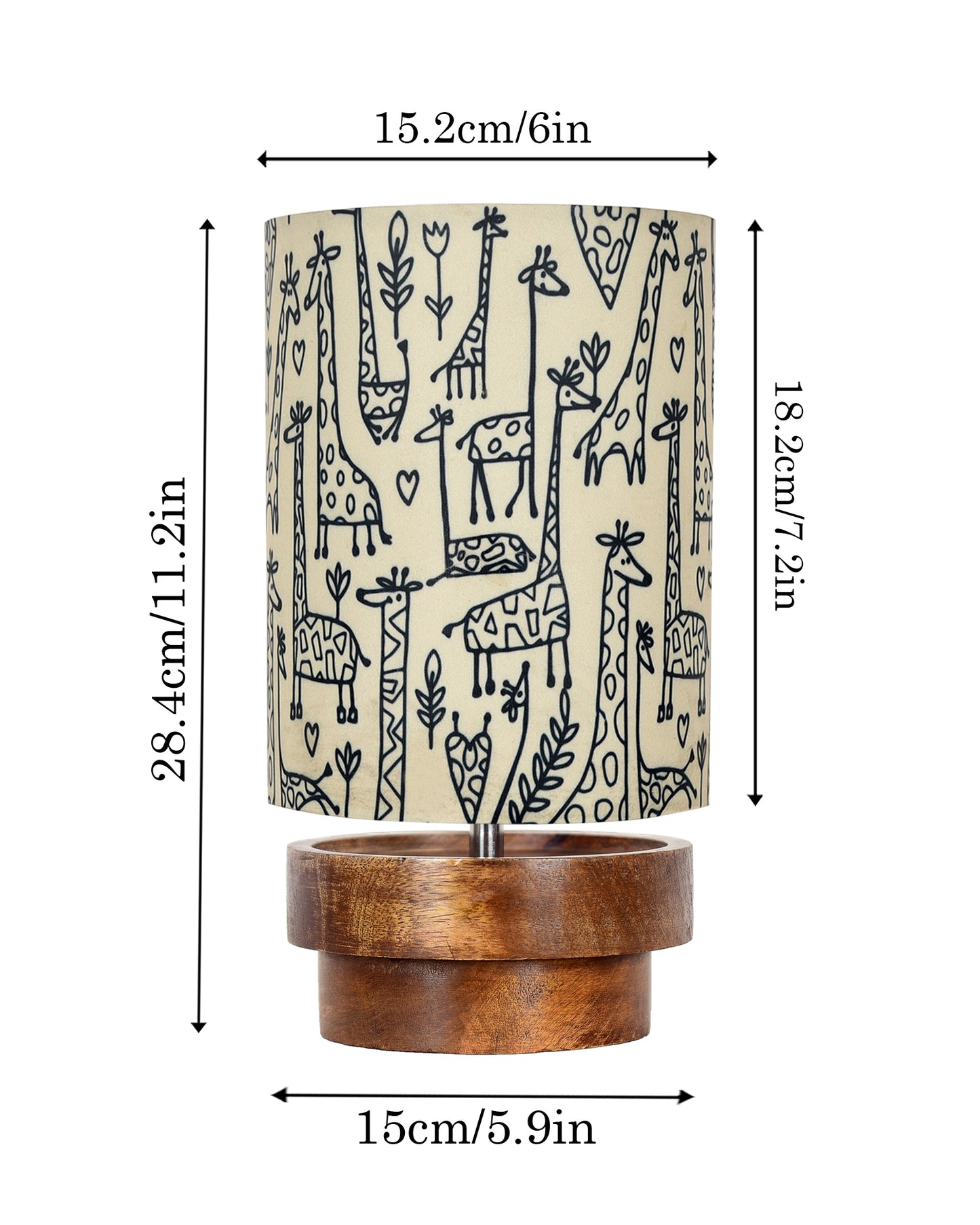 Modern Zen Wooden Lampshade Nightstand Lamps, Antique Base E27 Creative Reading Bedside Lamps Ideal for Bedroom, Concentric, Bird Cylinder