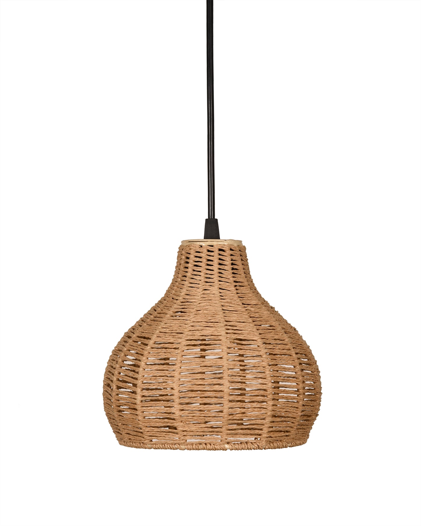 Seagrass Chandelier Hanging Lamp Natural Rattan Weaving Single Light Fixture Rustic Pendant Light for Kitchen Dining Room Restaurants Bars, Natural Texture, Bottle