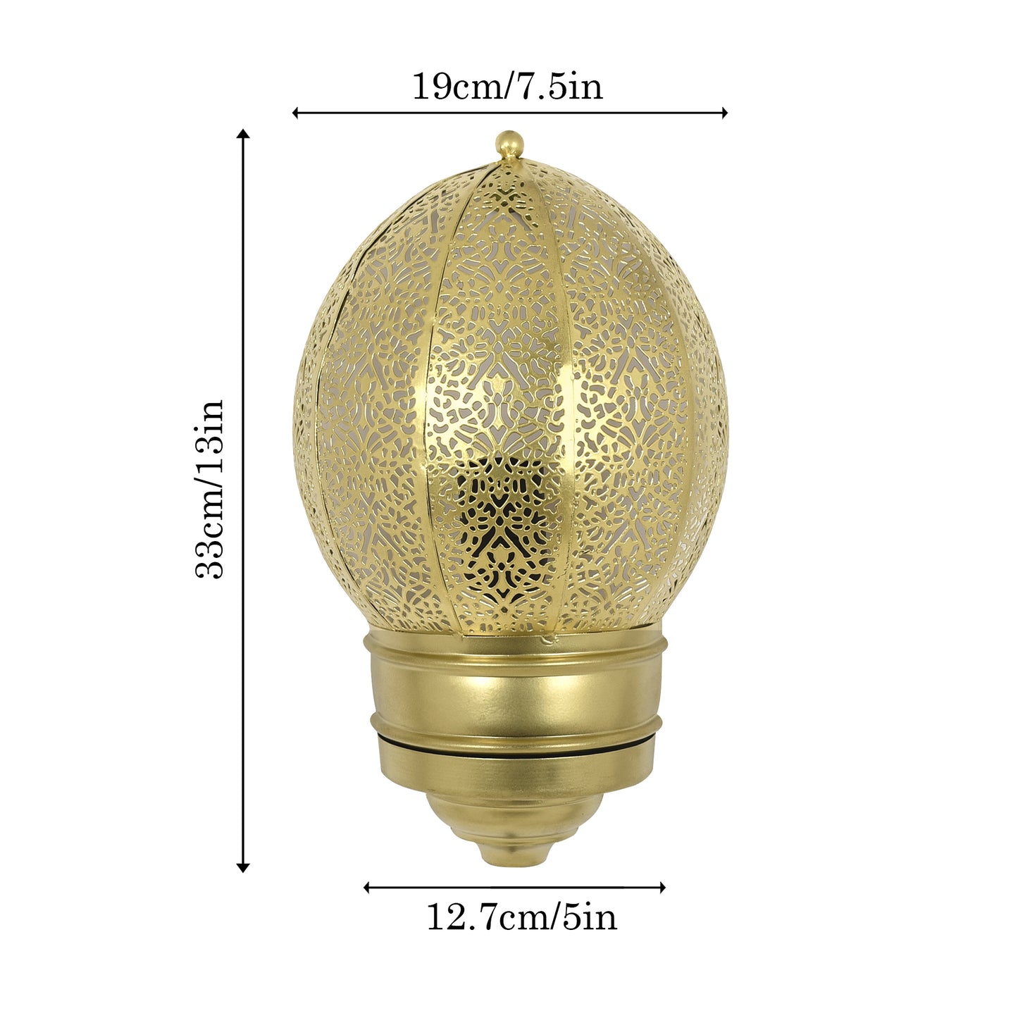 Turkish Moroccan Wall Sconce Lamp, Vintage Hand Carved Metal Wall Light, Wall Mounted Porch Light, Brass Finish for Home,Villa, Kitchen, Restaurant, Triangle