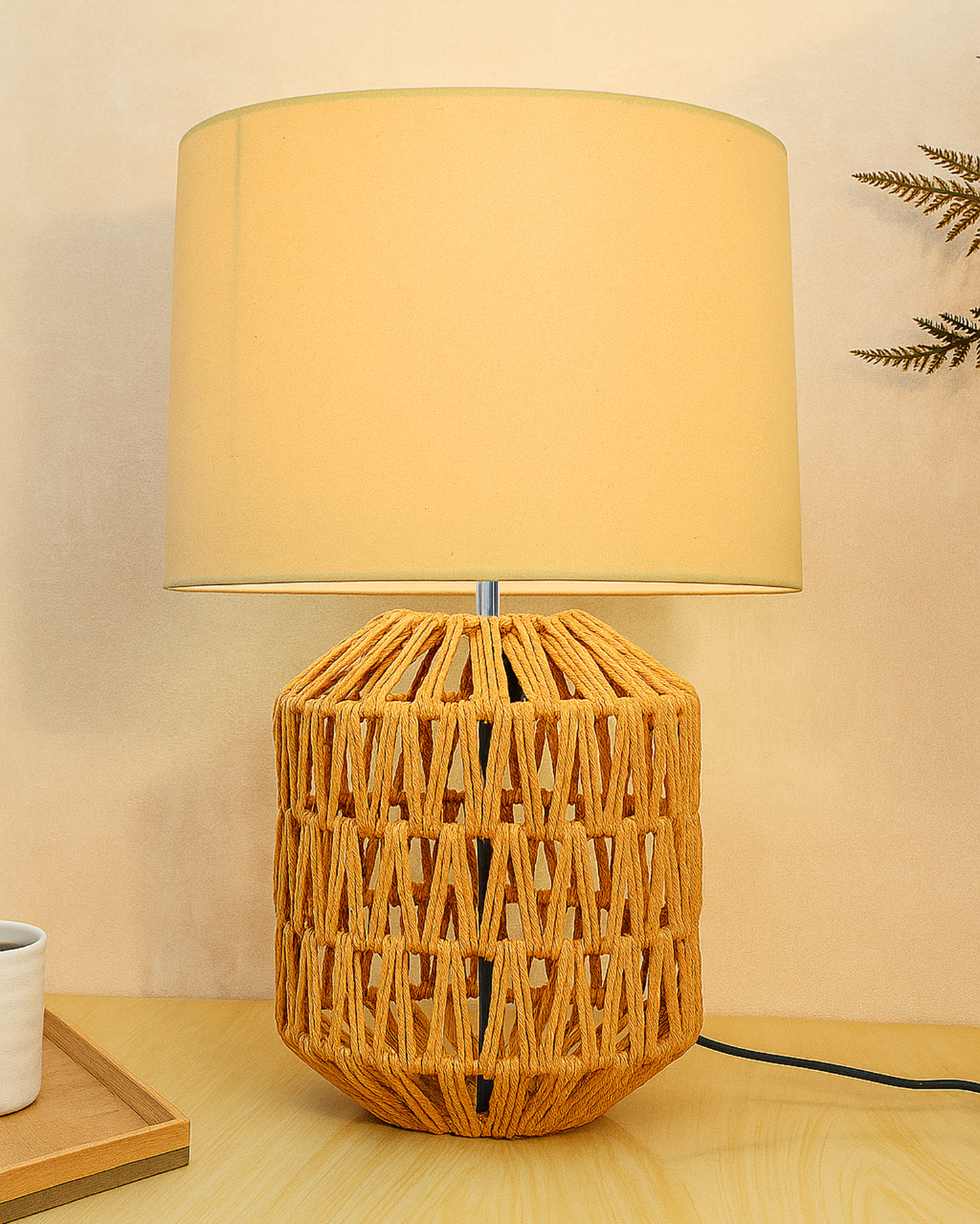 Seagrass Weave Table Lamp Coastal Cottage Bedside Desk Nightstand Lamp for Bedroom Living Room Office College Bookcase Natural Handmade Oval, Bird Drum