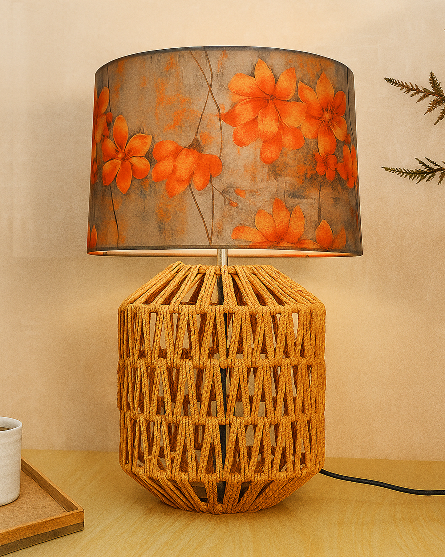 Seagrass Weave Table Lamp Coastal Cottage Bedside Desk Nightstand Lamp for Bedroom Living Room Office College Bookcase Natural Handmade Oval, Bird Drum