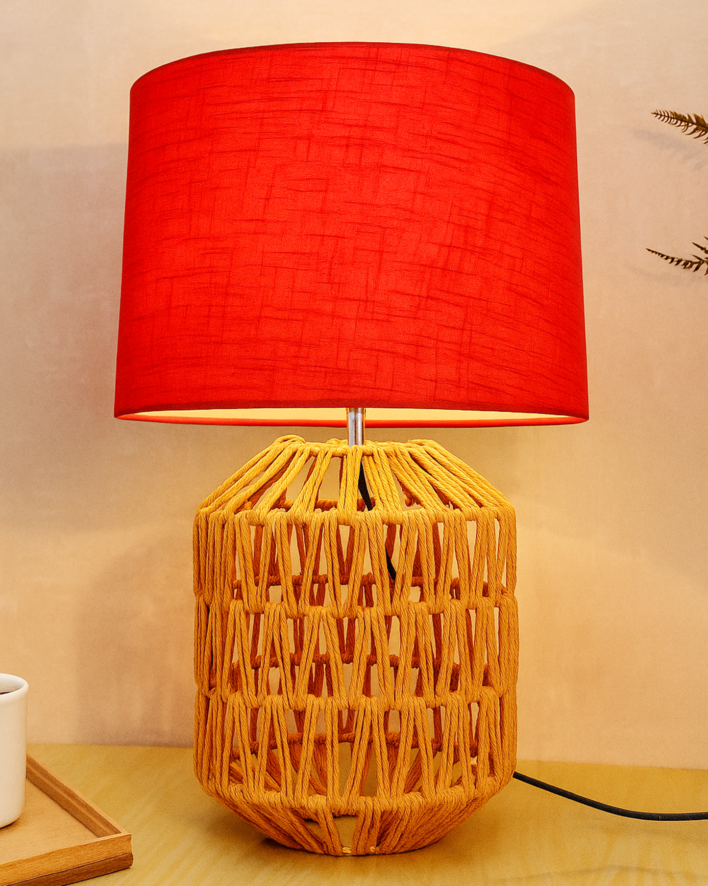 Seagrass Weave Table Lamp Coastal Cottage Bedside Desk Nightstand Lamp for Bedroom Living Room Office College Bookcase Natural Handmade Oval, Bird Drum