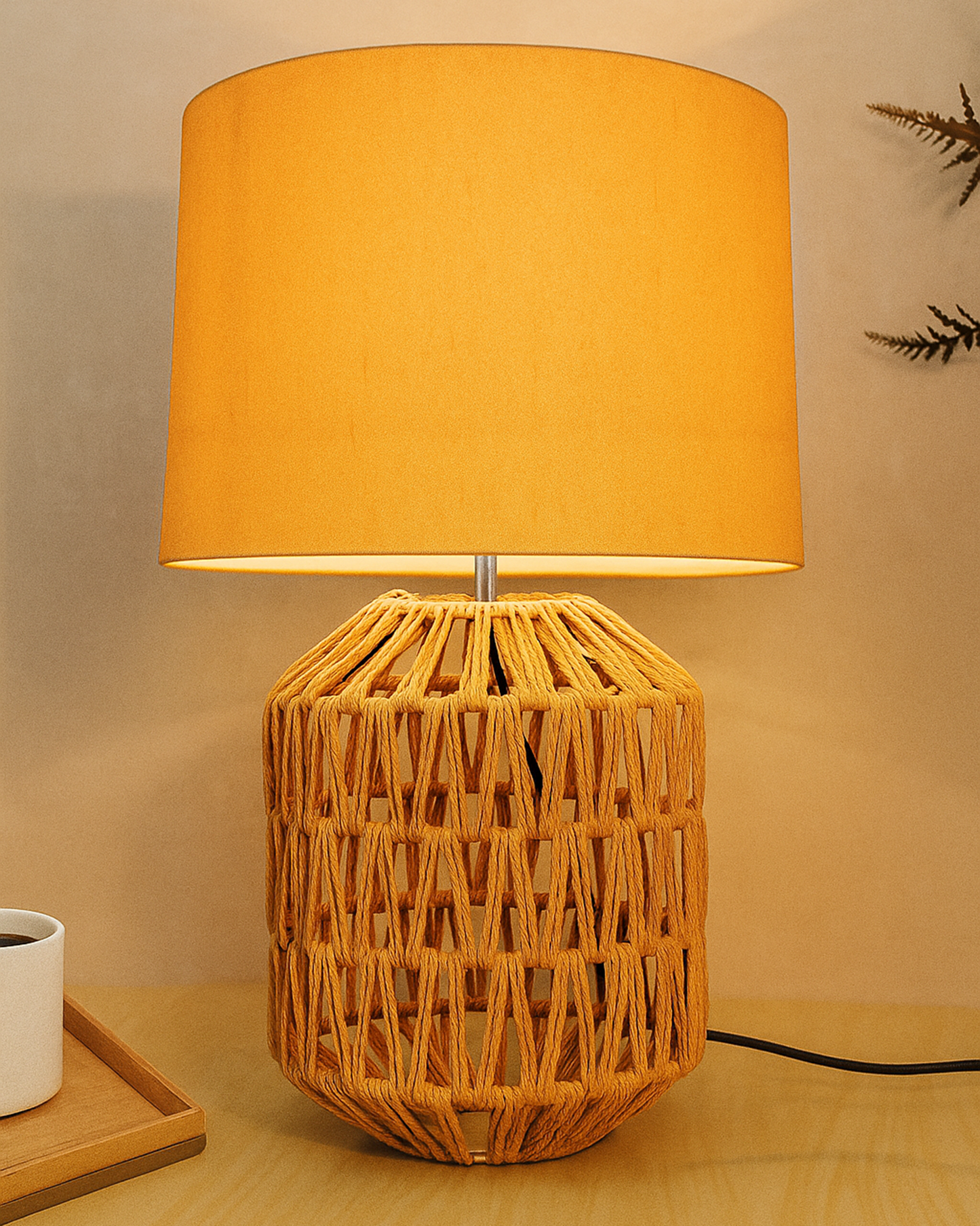 Seagrass Weave Table Lamp Coastal Cottage Bedside Desk Nightstand Lamp for Bedroom Living Room Office College Bookcase Natural Handmade Oval, Bird Drum