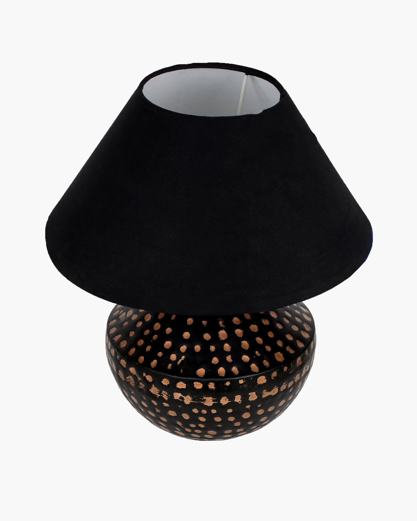 Buckhead Pitcher Modern Accent Table Lamp Warm Bronze Brown Sculptural Geometric Textured Urn Tapered Fabric Drum Shade Bedroom Living Room House Home Bedside Nightstand Office,