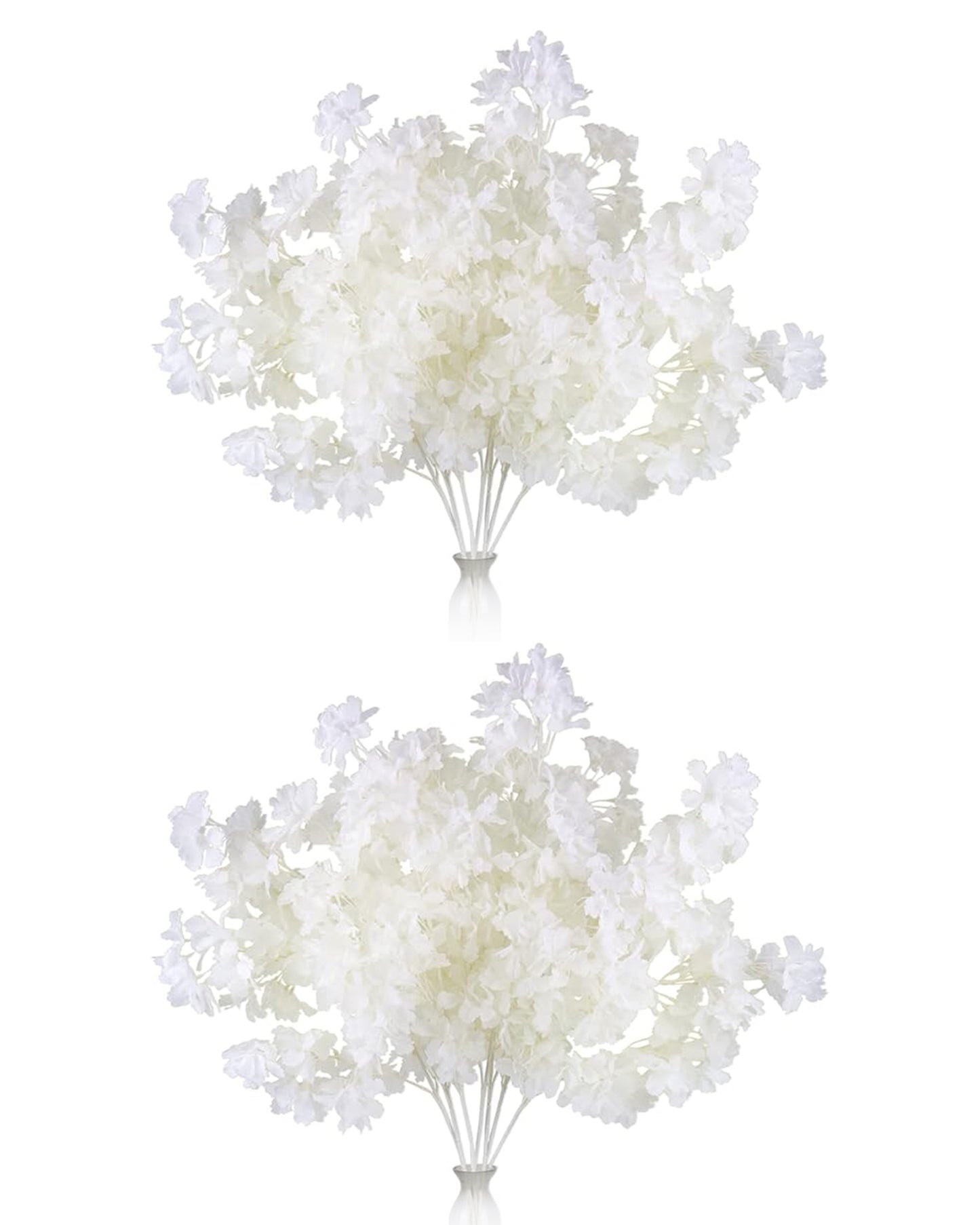 Artificial Long Cherry Blossom Branches Decor, 44 Inch Faux Cherry Blossom Flowers for Tall Floor Vase Wedding Home Decoration, Faux Pink for Dinner Table Centerpiece, set of 2 sticks, Champagne