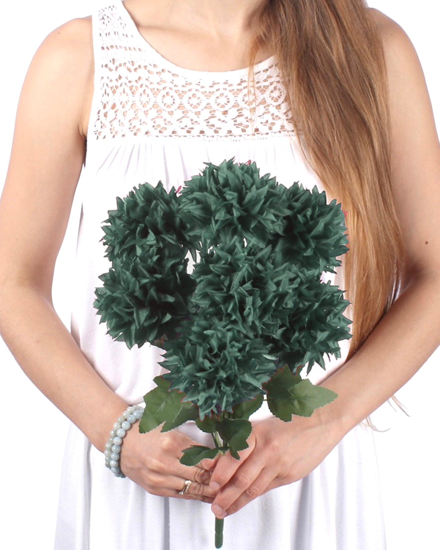 Artificial Long Chrysanthemum  Flower Branches Decor, 26 Inch Faux Large three Dahalia Flowers for Tall Floor Vase Wedding Home Decoration, Synthetic for Dinner Table Centerpiece, set of 2 sticks, Vine Red