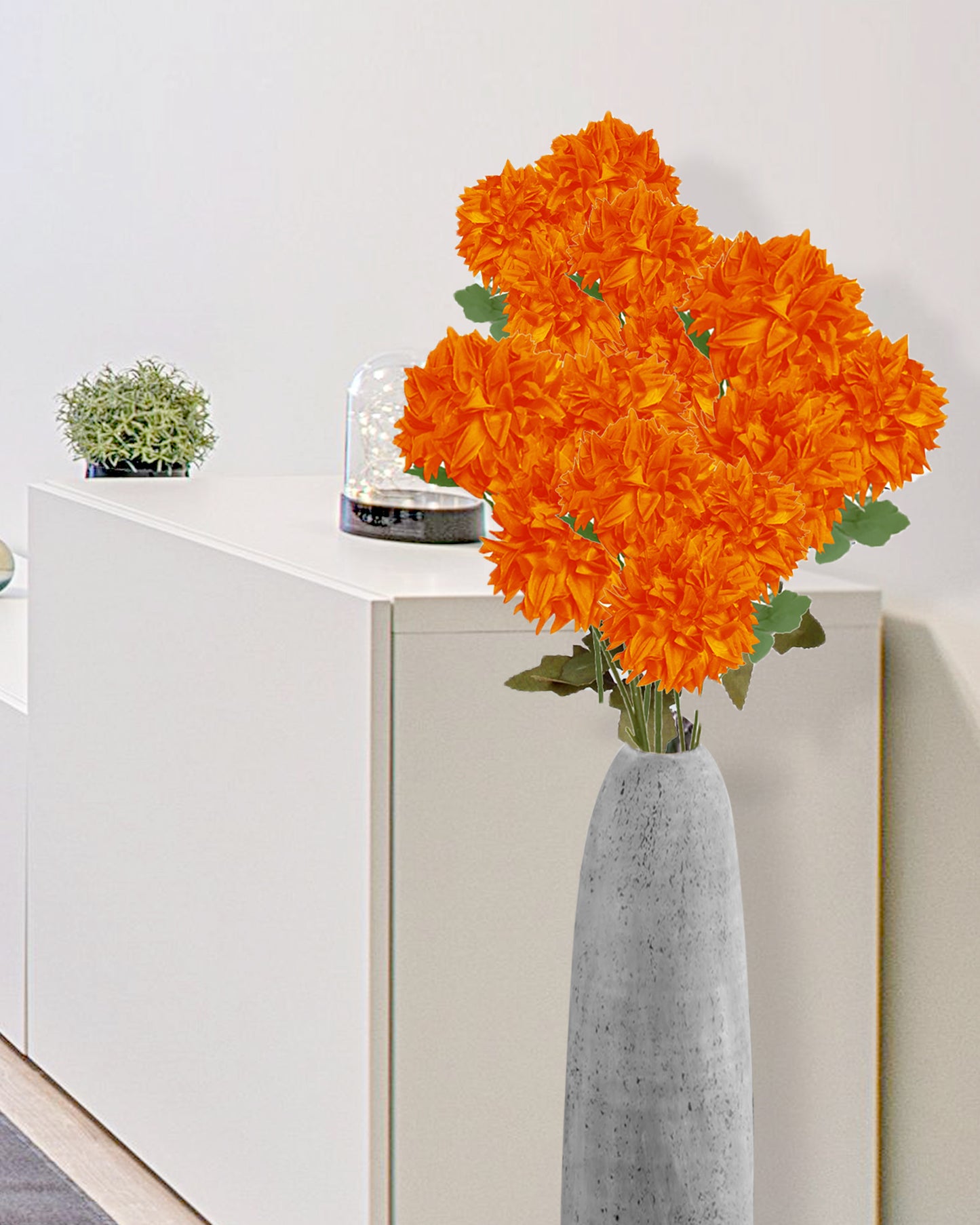 Artificial Long Chrysanthemum  Flower Branches Decor, 26 Inch Faux Large three Dahalia Flowers for Tall Floor Vase Wedding Home Decoration, Synthetic for Dinner Table Centerpiece, set of 2 sticks, Vine Red