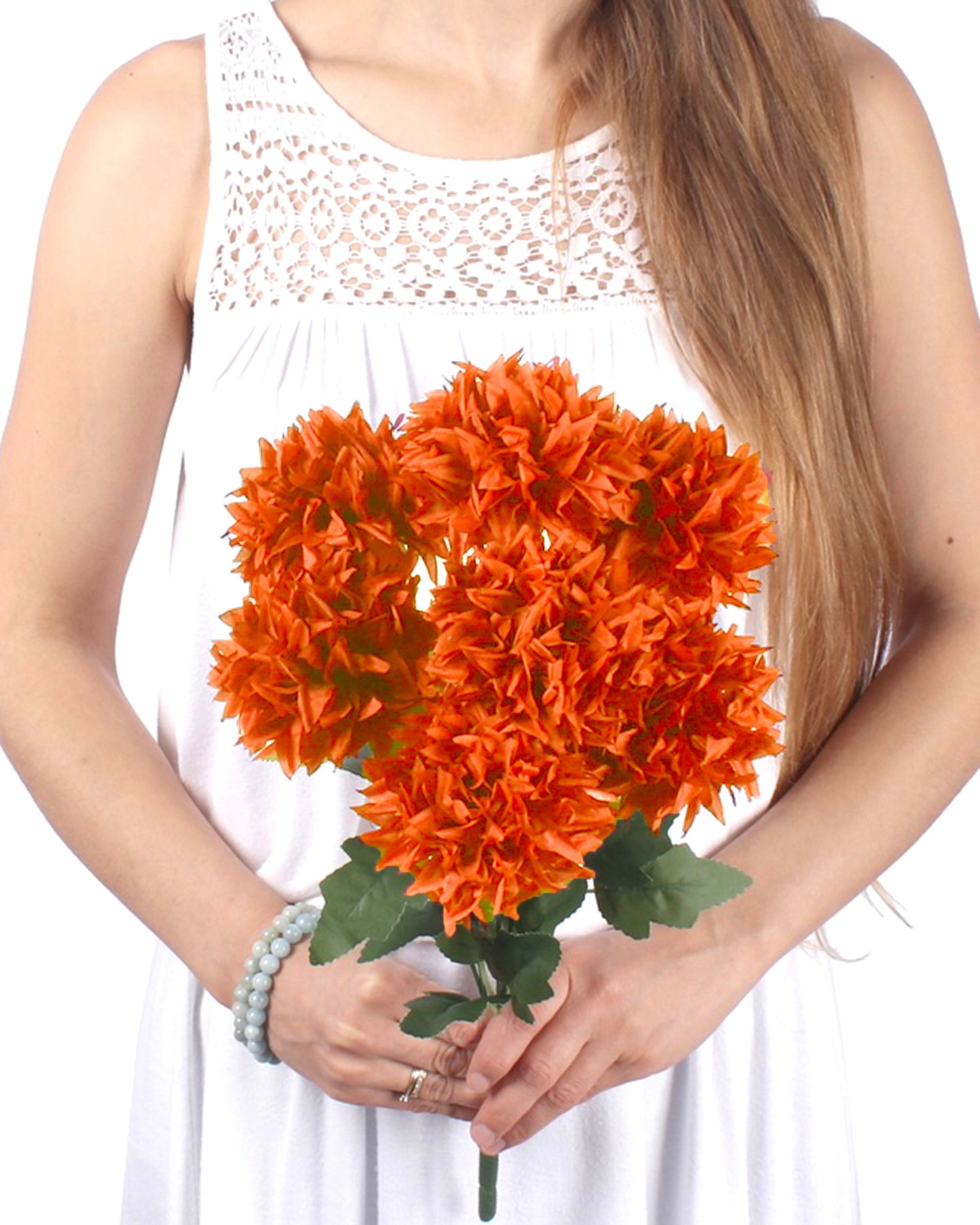 Artificial Long Chrysanthemum  Flower Branches Decor, 26 Inch Faux Large three Dahalia Flowers for Tall Floor Vase Wedding Home Decoration, Synthetic for Dinner Table Centerpiece, set of 2 sticks, Vine Red