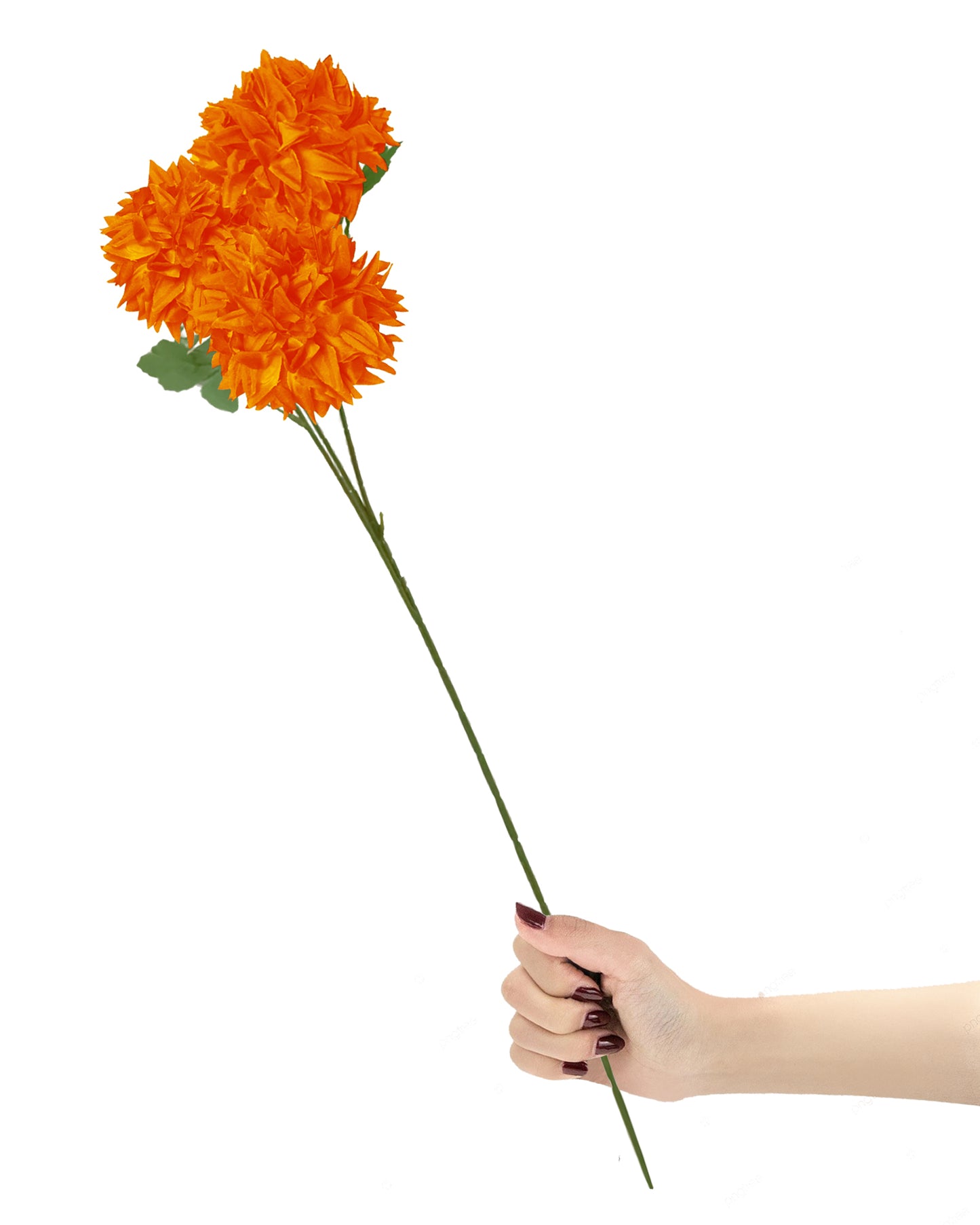 Artificial Long Chrysanthemum  Flower Branches Decor, 26 Inch Faux Large three Dahalia Flowers for Tall Floor Vase Wedding Home Decoration, Synthetic for Dinner Table Centerpiece, set of 2 sticks, Vine Red