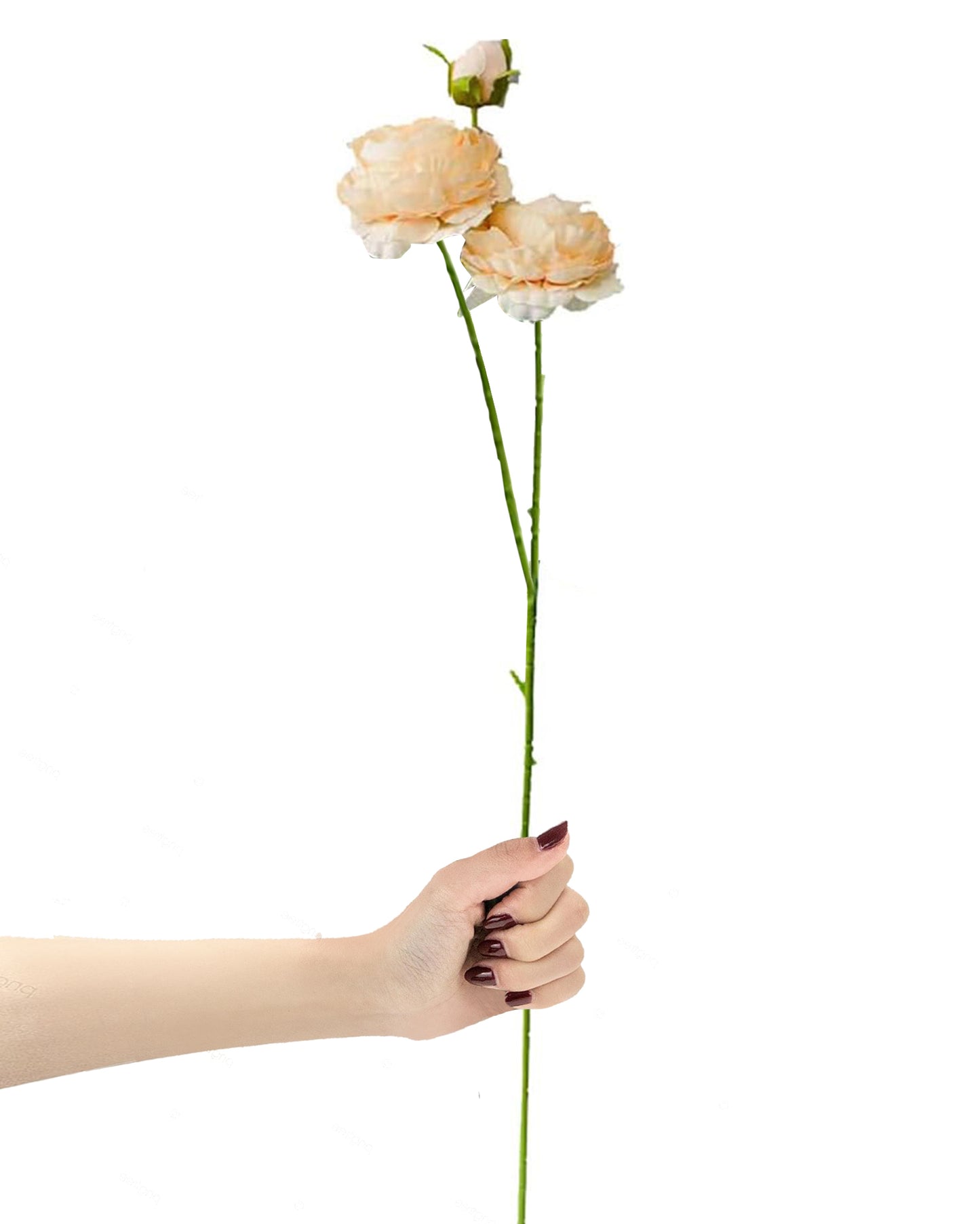 Artificial Faux Fake Flowers Real-Touch Rose Long Stem with Two Head one Buds for Home Kitchen Table Centerpiece Wedding Engagement Office Decorations Valentine’s Day Birthday Gifts, 3 sticks, Orange