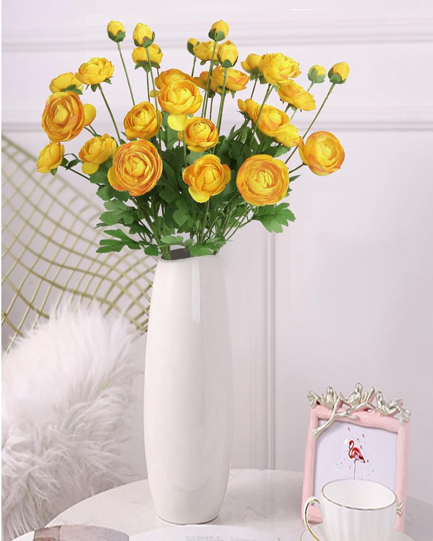 Artificial Faux Fake Flowers Real-Touch Rose Long Stem with Two Head one Buds for Home Kitchen Table Centerpiece Wedding Engagement Office Decorations Valentine’s Day Birthday Gifts, 3 sticks, Orange