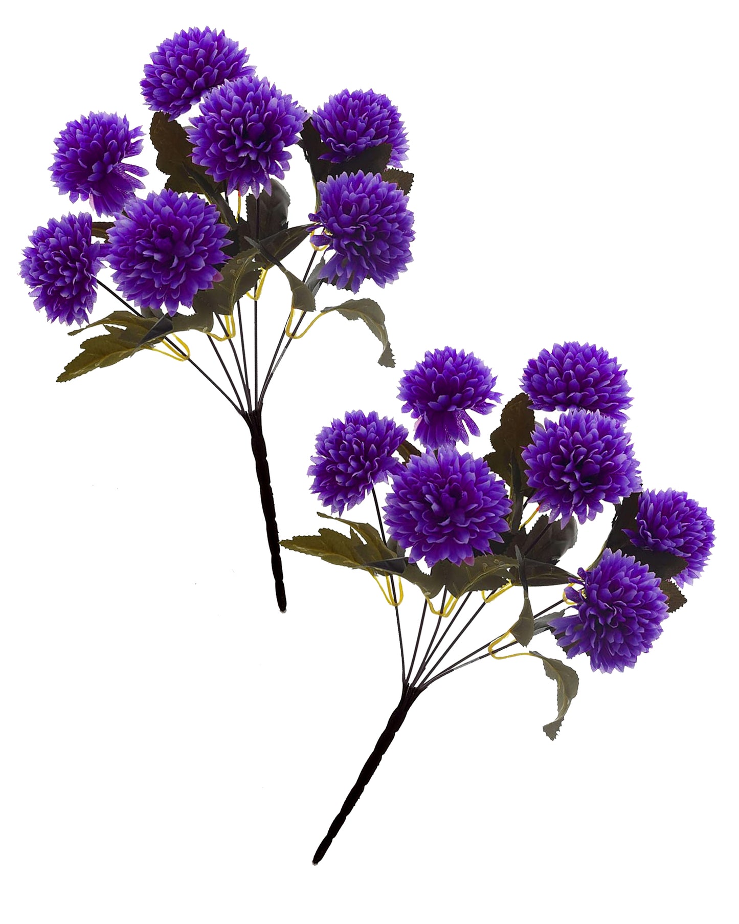 Artificial Chrysanthemum Ball Flowers 14 flowers, 2 sticks Faux Mums Fake Silk Flowers for Bridal Wedding Centerpieces Arrangements Party Home Garden DIY Decor, Pink