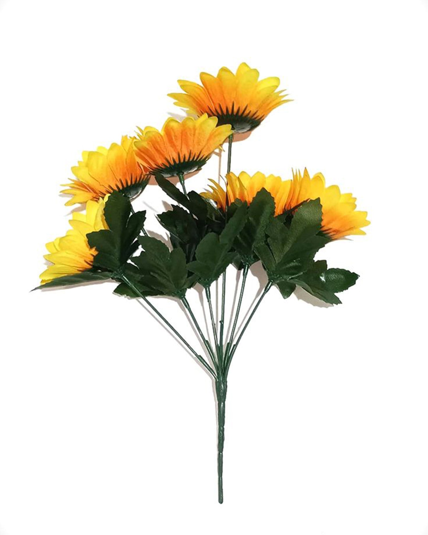 Artificial Sunflowers Stick Bunch | Realistic Look & Charming Flowers | 7 Heads Bouquet for Home Decor, Bedroom, Balcony, Wedding (Without Vase Pot), 1 Piece