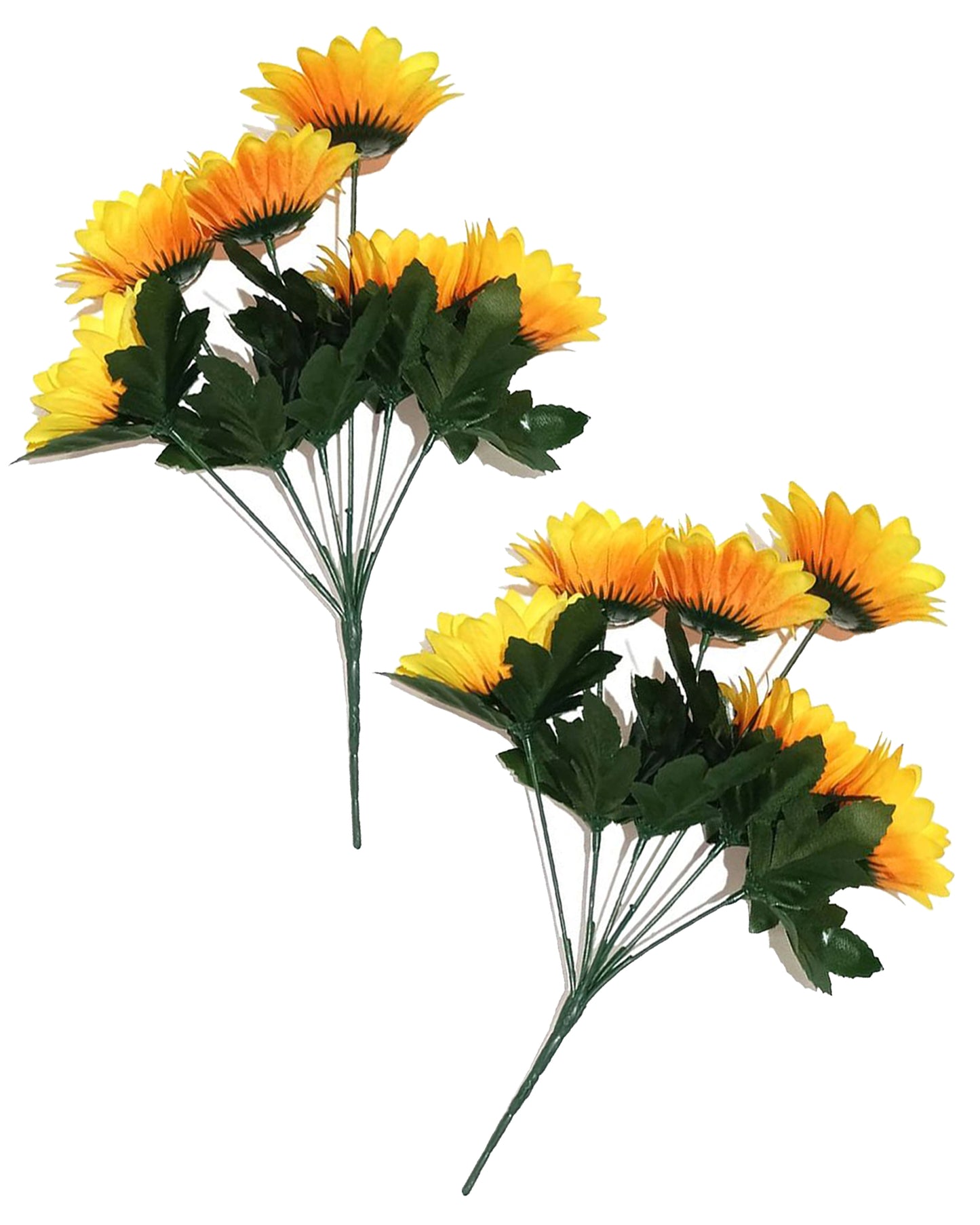 Artificial Sunflowers Stick Bunch | Realistic Look & Charming Flowers | 7 Heads Bouquet for Home Decor, Bedroom, Balcony, Wedding (Without Vase Pot), 1 Piece