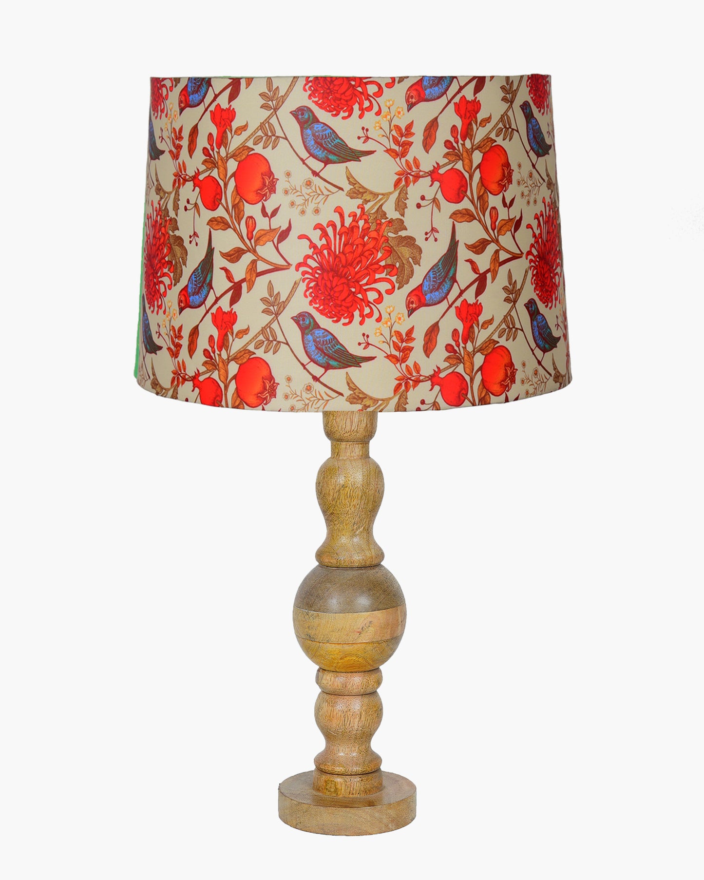 Industrial Wood Bubble Bedside Table Lamp, farmhouse Living Room Light, Khadi Drum Shade