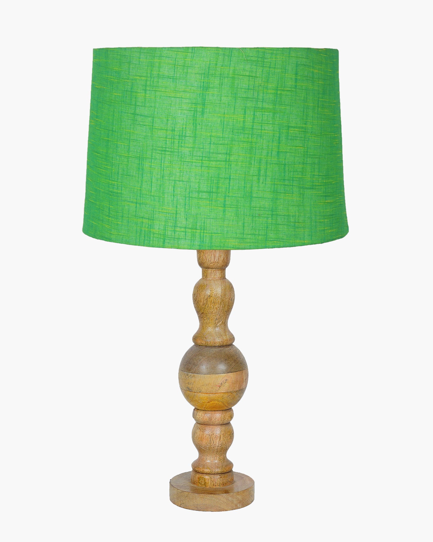 Industrial Wood Bubble Bedside Table Lamp, farmhouse Living Room Light, Khadi Drum Shade