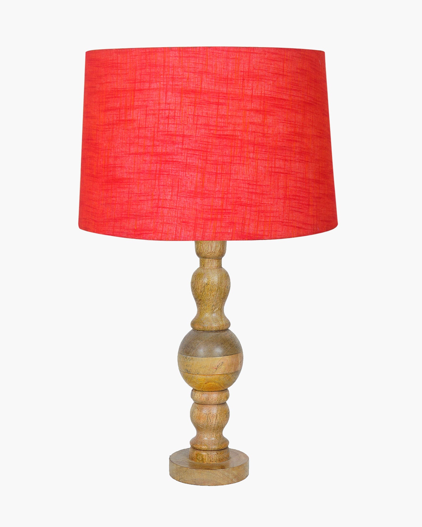 Industrial Wood Bubble Bedside Table Lamp, farmhouse Living Room Light, Khadi Drum Shade