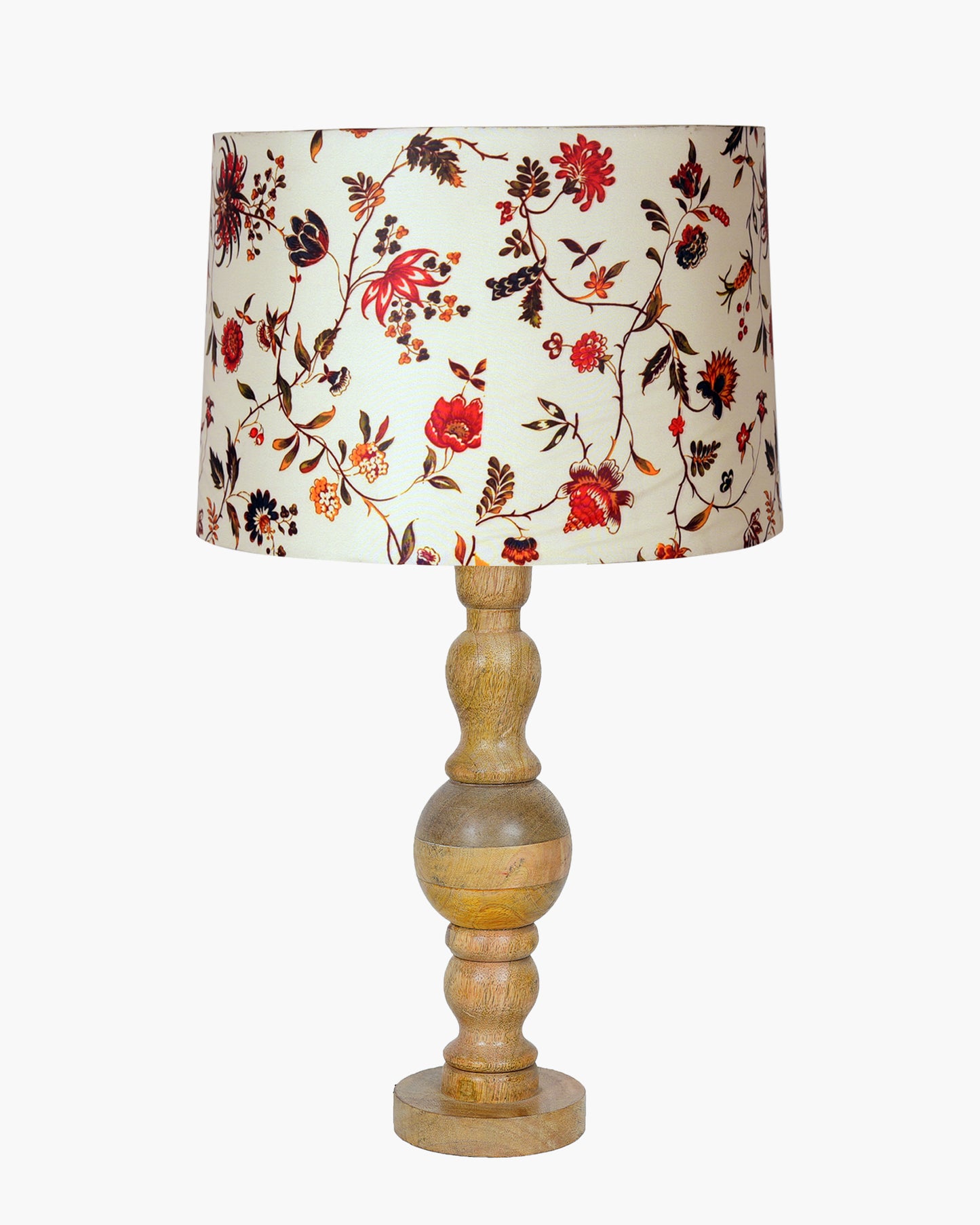 Industrial Wood Bubble Bedside Table Lamp, farmhouse Living Room Light, Khadi Drum Shade