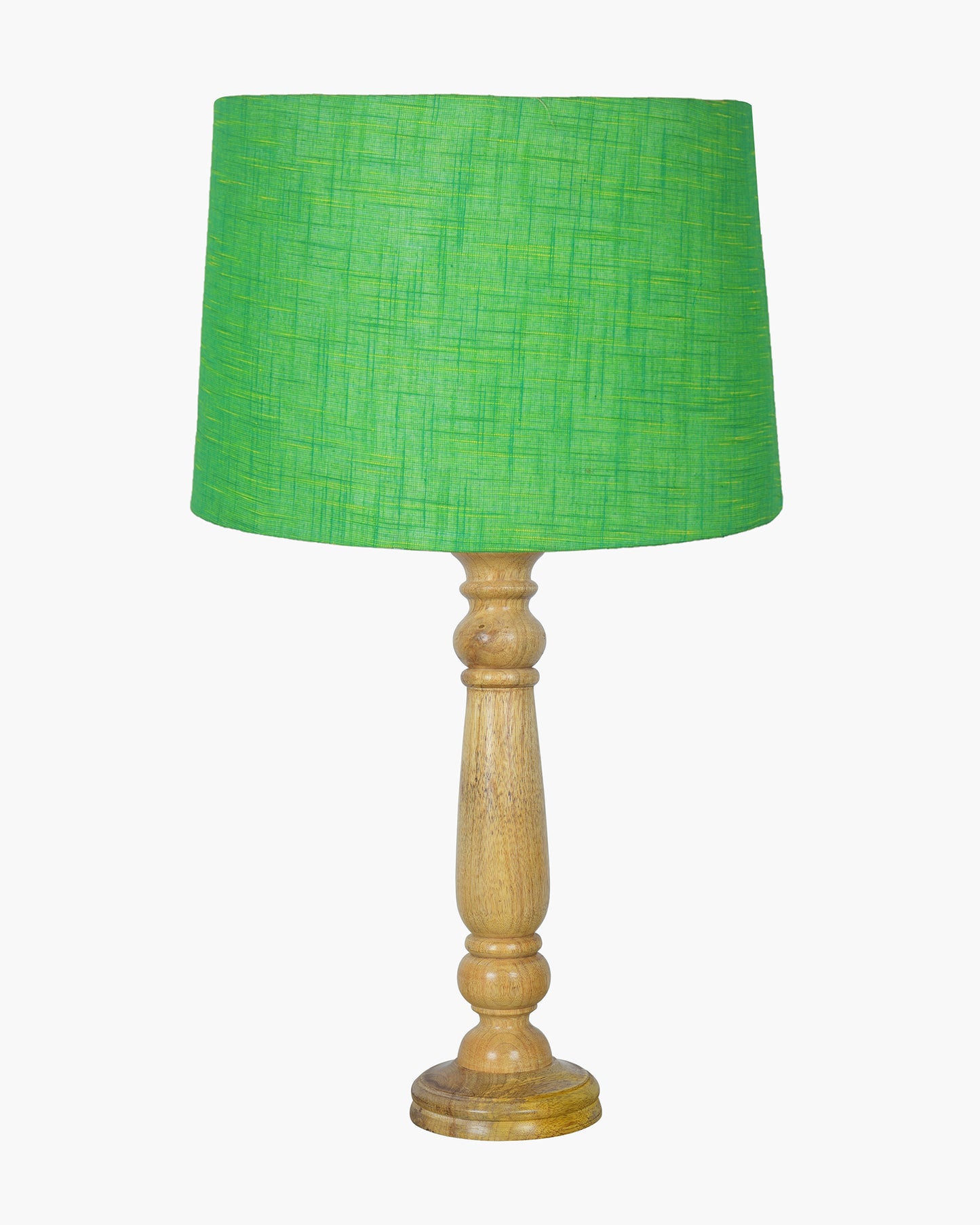 Mable Rustic Wood Table Lamp, Industrial Bedside Living Room Light, Khadi Drum Shade
