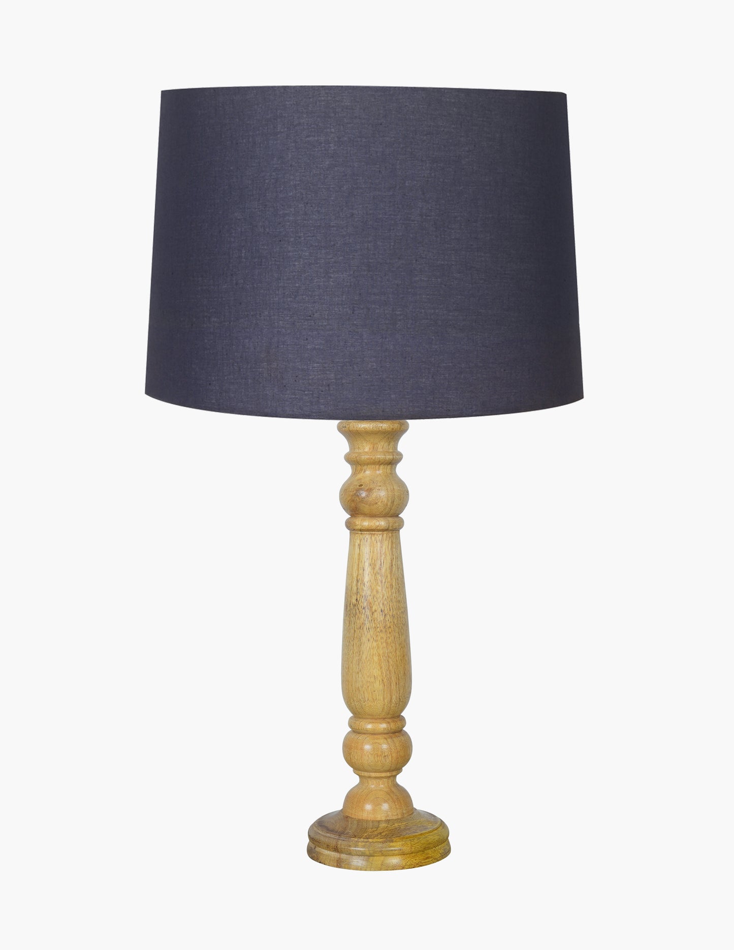 Mable Rustic Wood Table Lamp, Industrial Bedside Living Room Light, Khadi Drum Shade