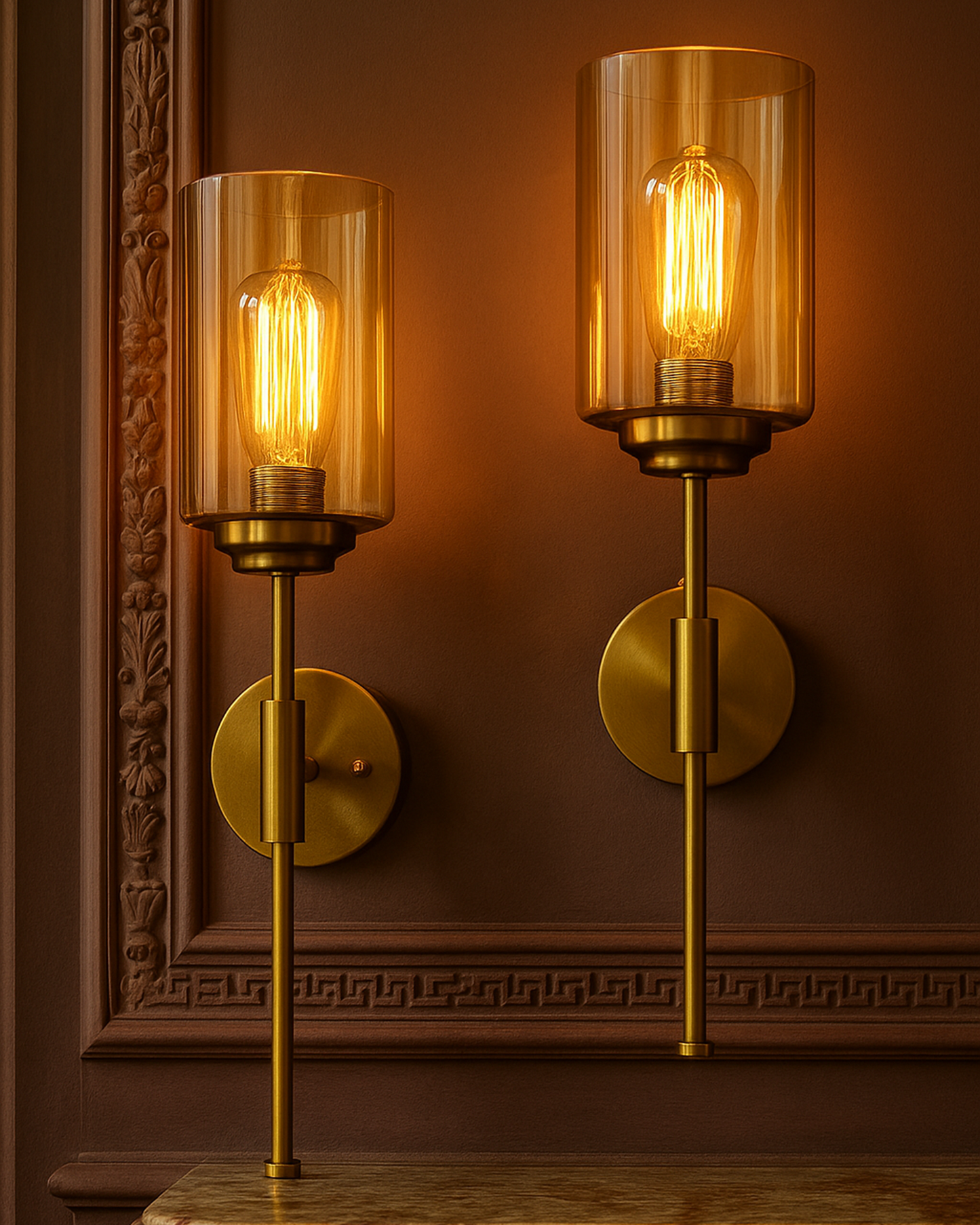 Gold Wall Sconces, Modern Bathroom Sconces Wall Lighting Vanity Light Fixtures with Bubble Glass, Brushed Brass Wall Mount Lights for Living Room Corridor Mirror Bedroom Stairs, 1 piece