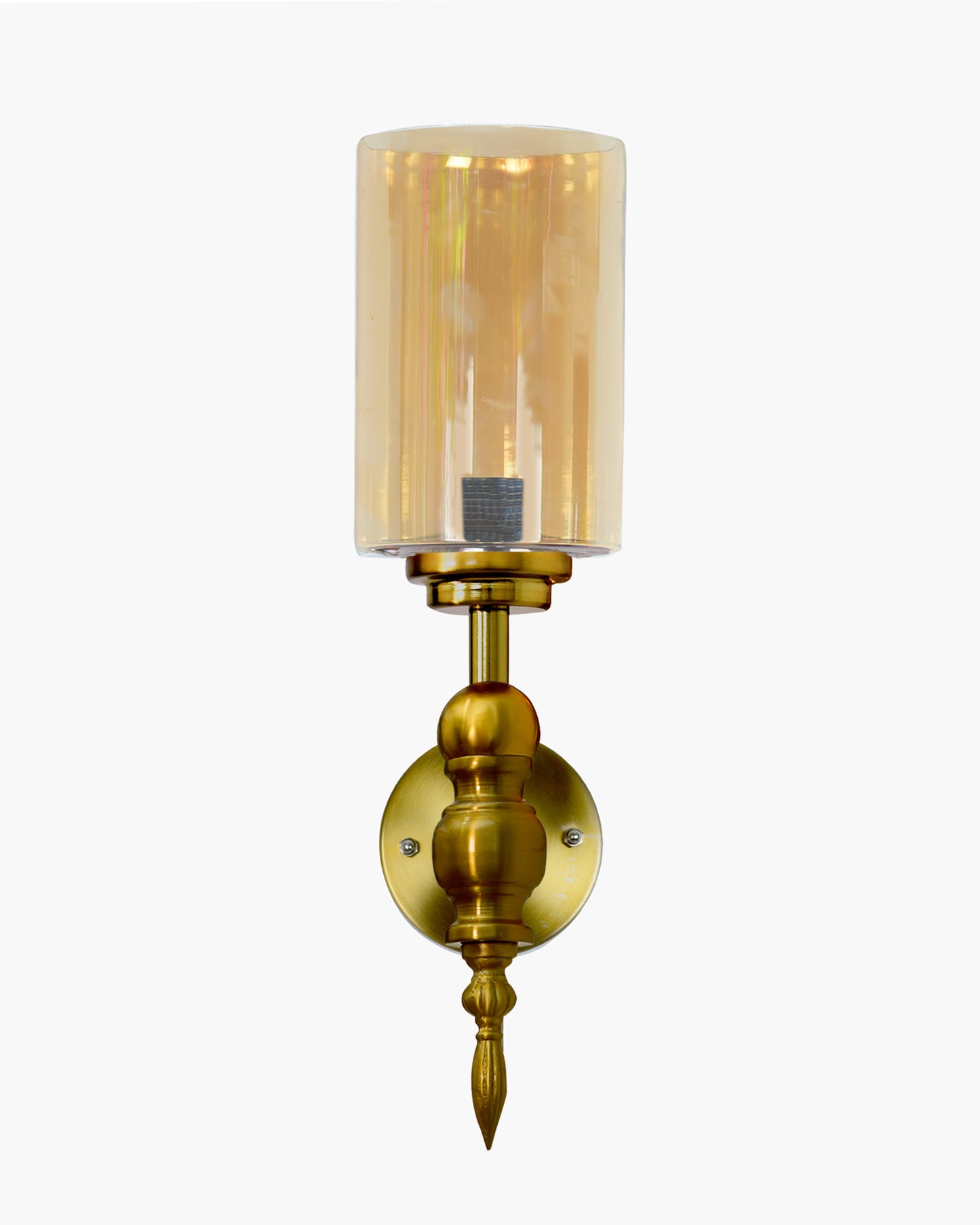 Mid-Century Modern Metal and Glass Wall Light, Brushed Gold, Lamp Fixture for Bedroom Vanity Bathroom Hotel,  Spherical Torch, Bubble Glass