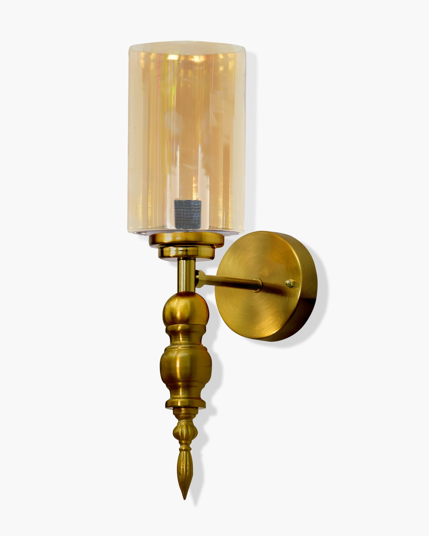 Mid-Century Modern Metal and Glass Wall Light, Brushed Gold, Lamp Fixture for Bedroom Vanity Bathroom Hotel,  Spherical Torch, Bubble Glass