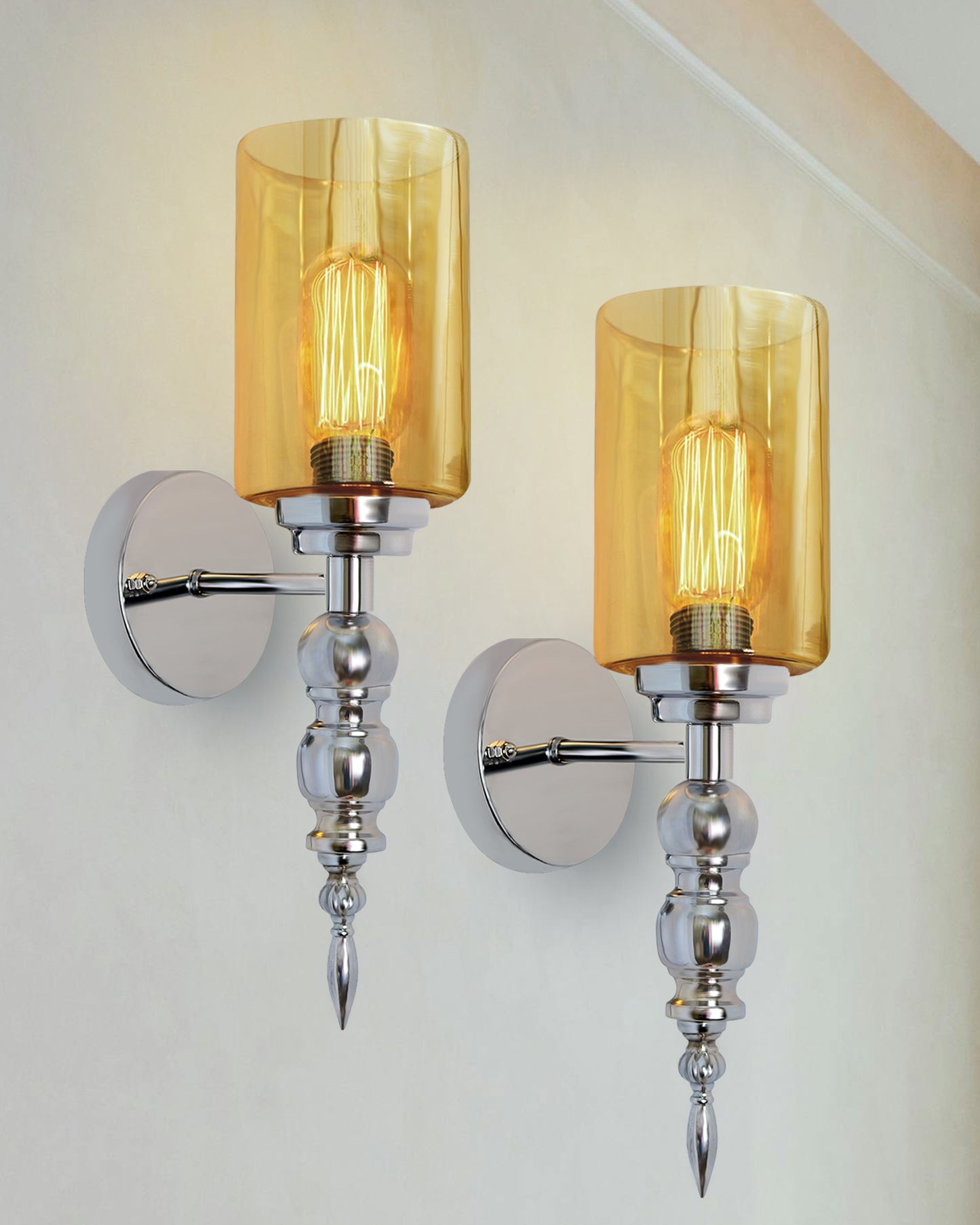 Mid-Century Modern Metal and Glass Wall Light, Brushed Gold, Lamp Fixture for Bedroom Vanity Bathroom Hotel,  Spherical Torch, Bubble Glass