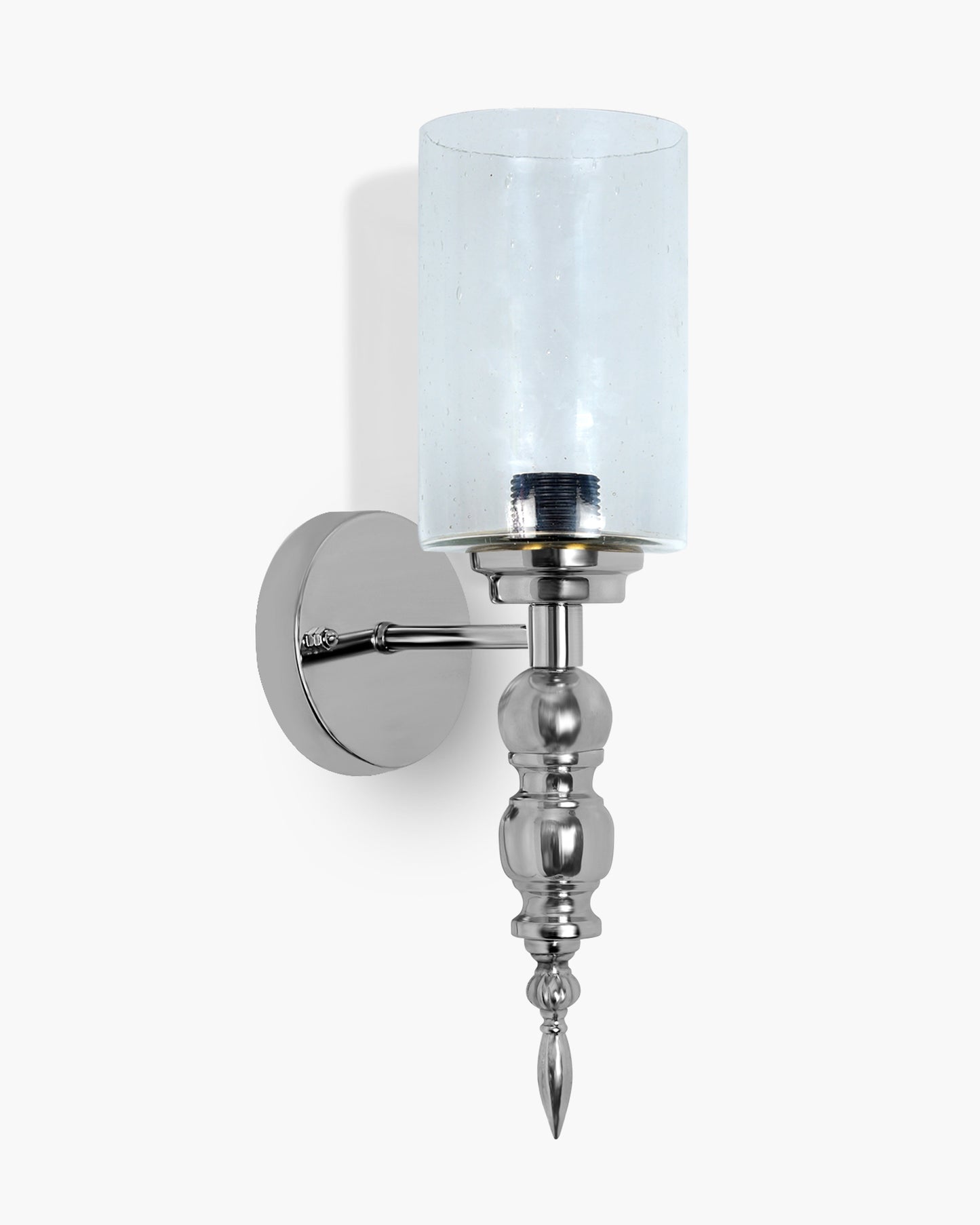 Mid-Century Modern Metal and Glass Wall Light, Brushed Gold, Lamp Fixture for Bedroom Vanity Bathroom Hotel,  Spherical Torch, Bubble Glass