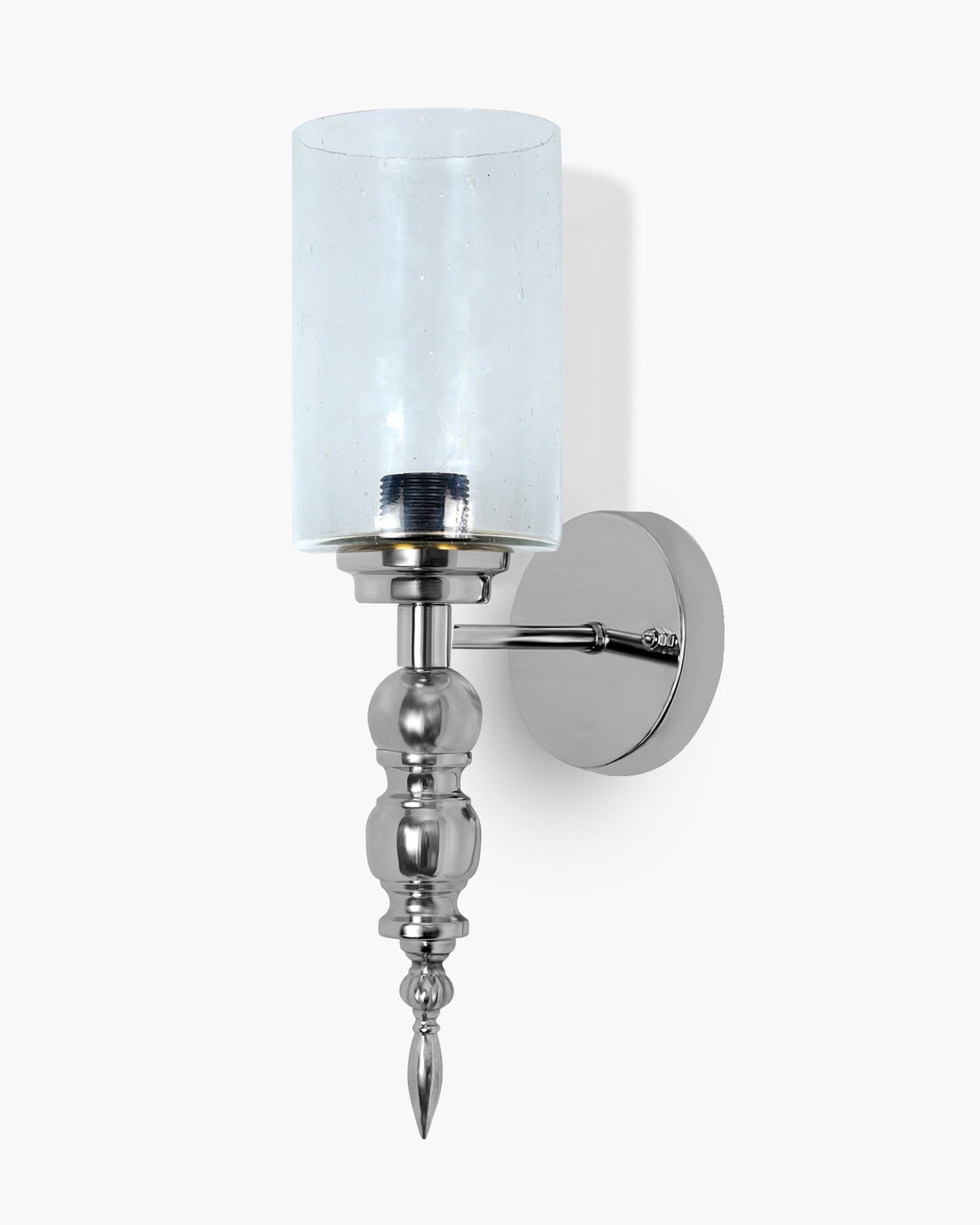 Mid-Century Modern Metal and Glass Wall Light, Brushed Gold, Lamp Fixture for Bedroom Vanity Bathroom Hotel,  Spherical Torch, Bubble Glass