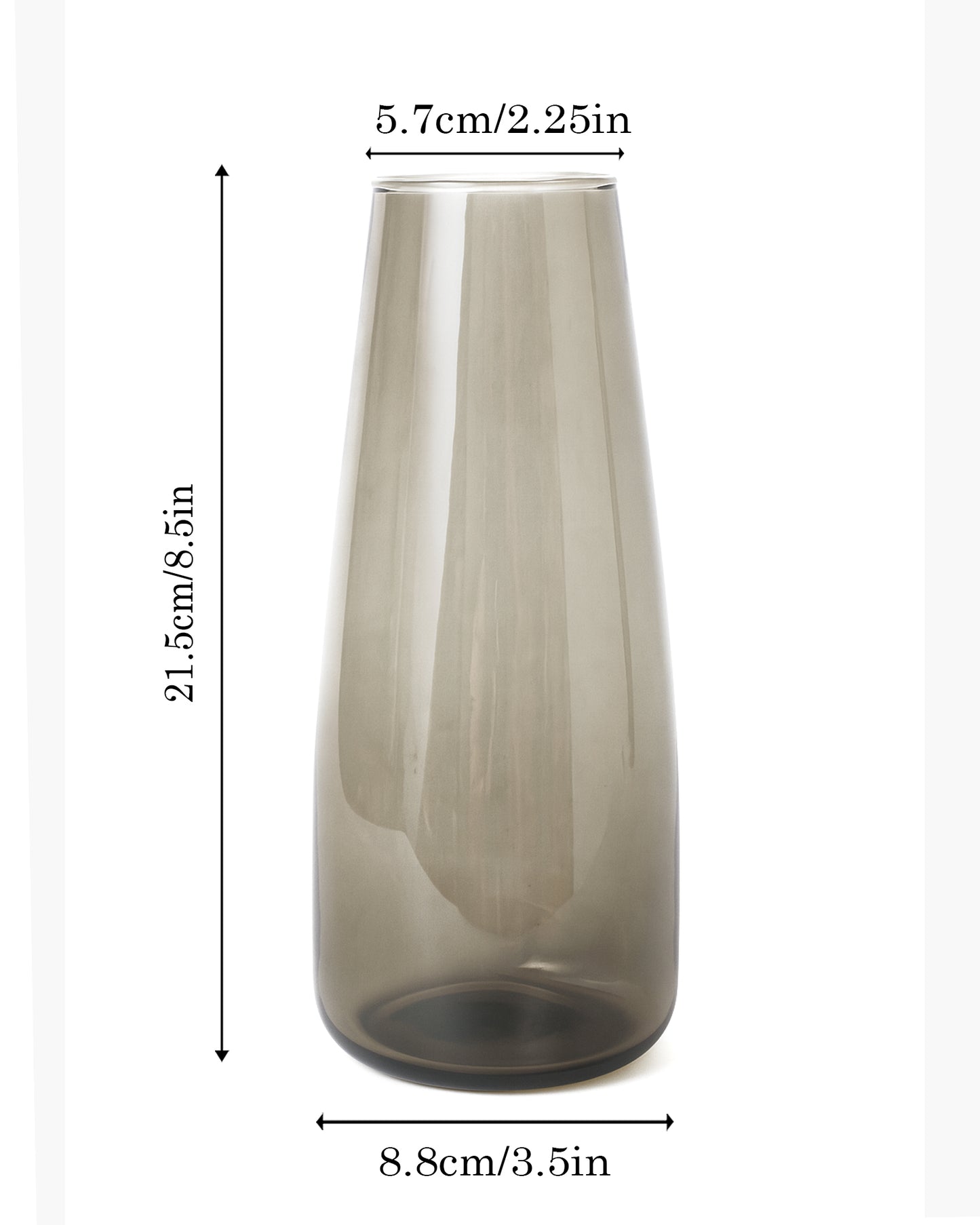 Flower Vase for Plants Flowers Glass Vase Pot for Living Room Water Plants (Gold, 22.8 cm X 6.3 cm X 7.6 cm) Home Decor Dining Table Hall Aesthetic House Warming Gift Decoration Bedroom, Amber Slim Taper