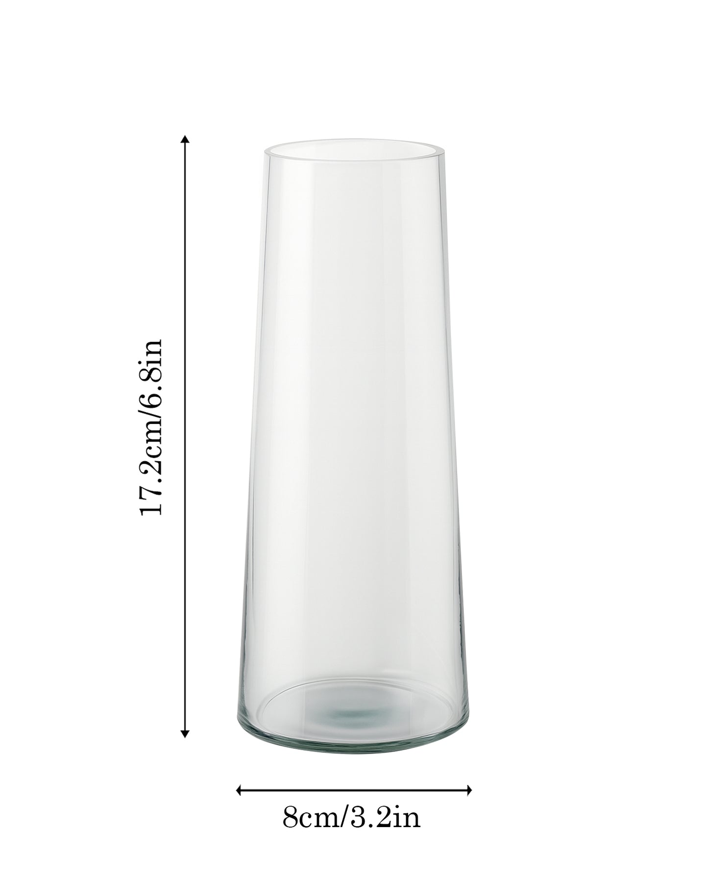 Glass Vase for Plants Flowers (Transparent, 29 cm X 8 cm) - Living Room Glass Vase Pot for Water Plants Home Décor Dining Table Decoration Bedroom Hall Aesthetic House Warming Gift, Stem Vase