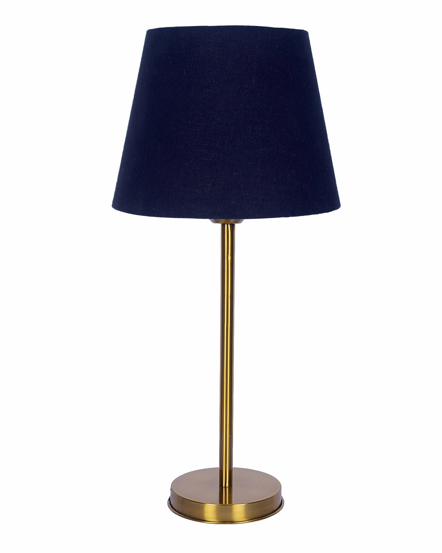 Gold Table Lamp for Living Room & Bedroom | Modern Metal Bedside Lamp | Elegant Nightstand Light for Home Décor | Stylish Study & Office Desk Lamp, Black Taper Drum