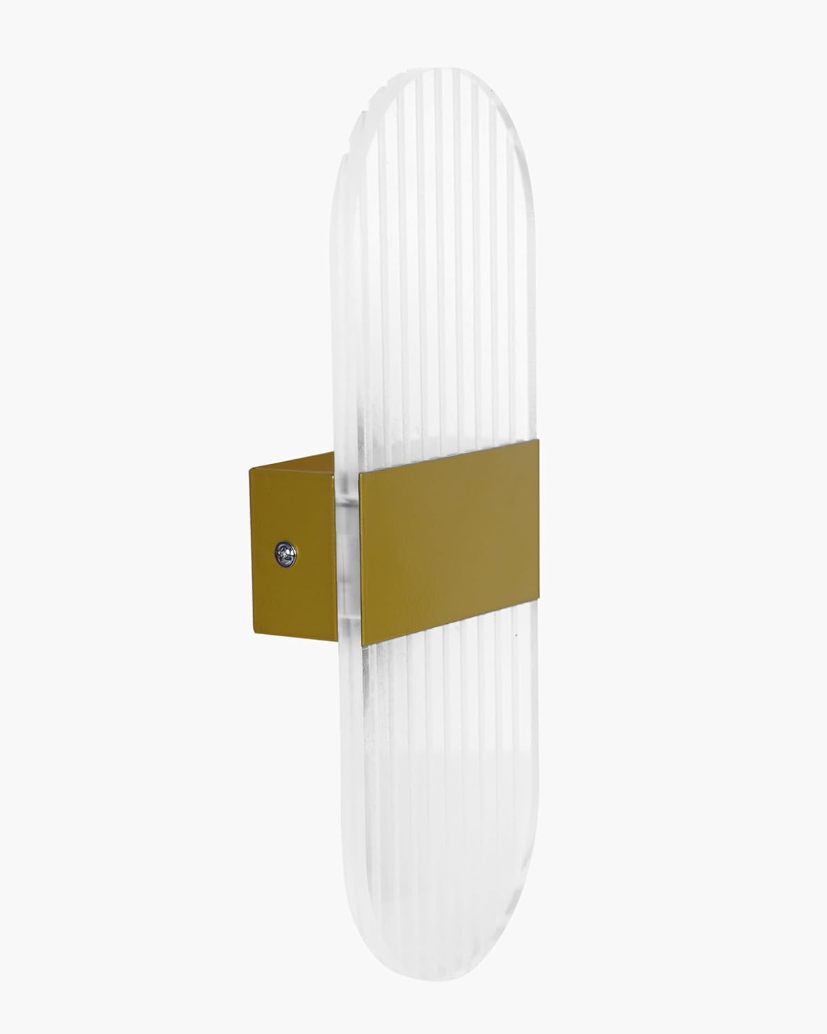 Modern LED Acrylic Wall Light for Living Room | Frosted Panel Sconce Vertical Panel Wall Mounted – Warm White, Indoor Decorative Lighting, Oval, Gold
