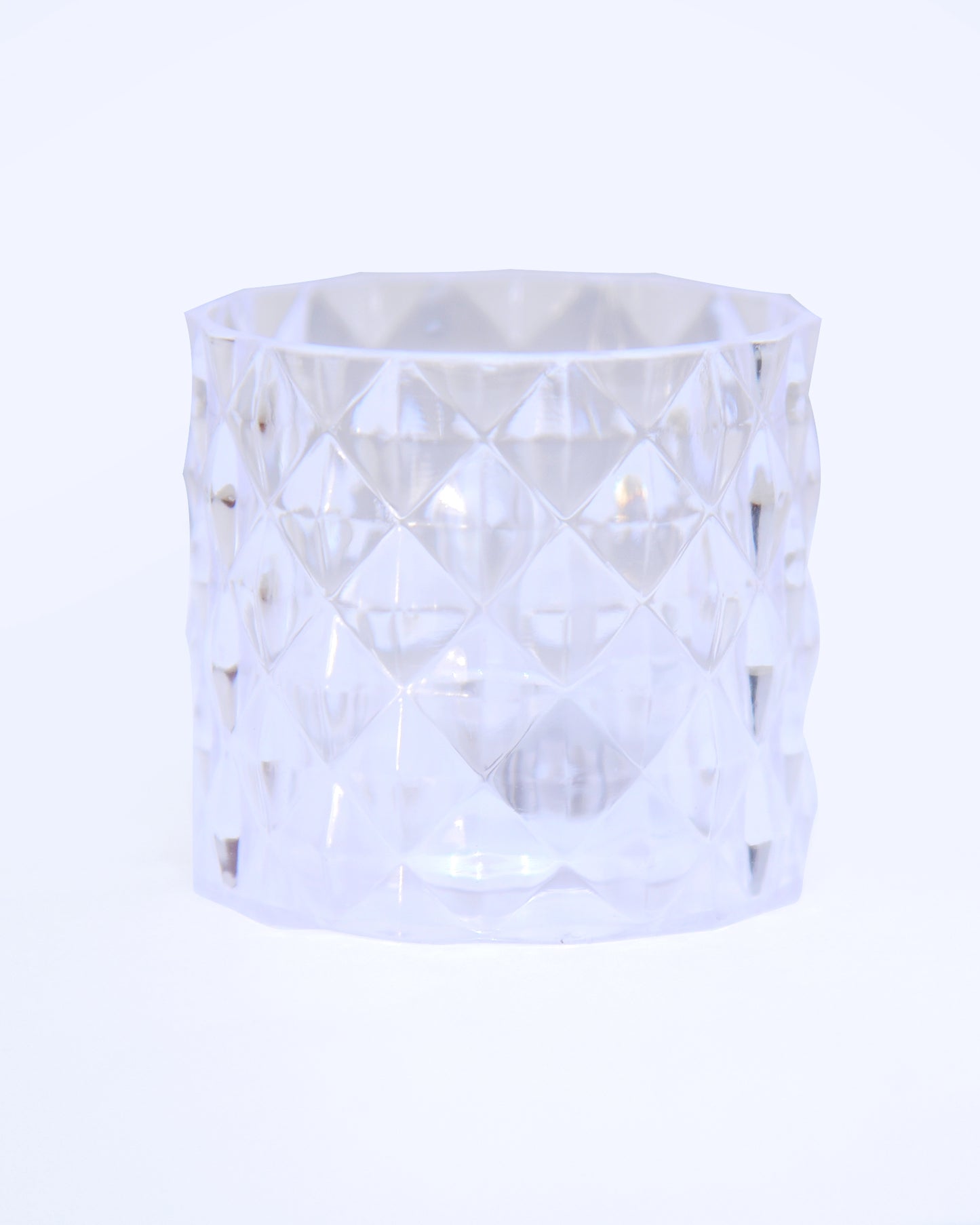 Acrylic Tealight Candle Holder – Diamond Cut Votive for Home Decoration, Diwali, Wedding & Festive Lighting – Decorative Table Centerpiece, Amber, set of 2